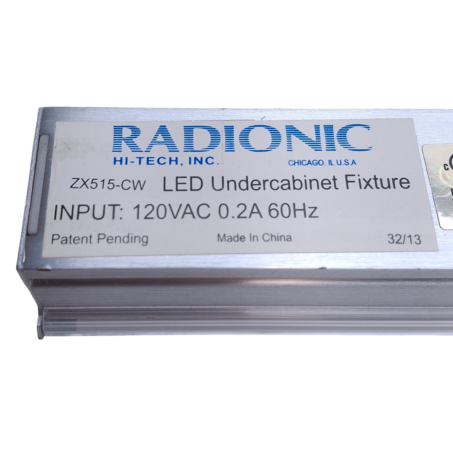 Used Radionic ZX515-CW LED Task Light 120VAC Supply, 0.2A, 564 Lumens, 19" Length