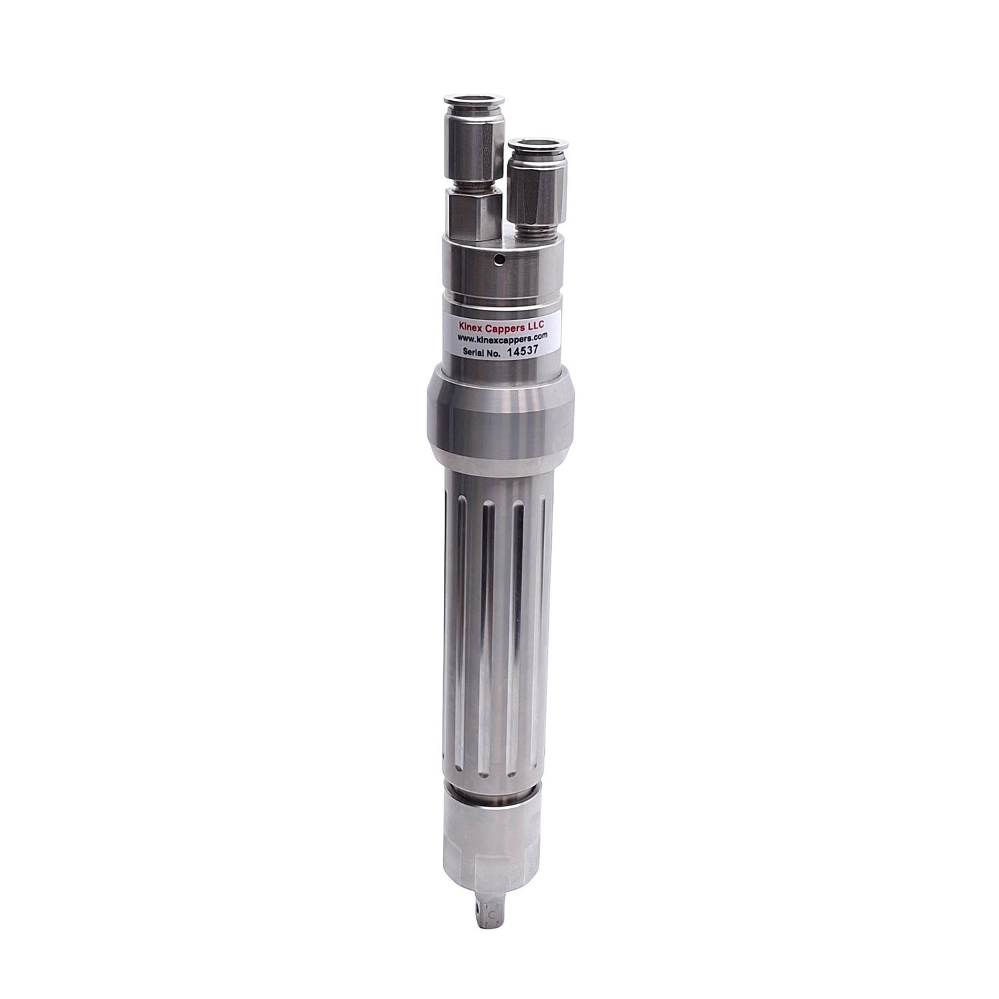 Used Kinex ST Series Manual Bottle Capper 1/2in OD Tube, 3/8in Drive, Stainless Steel