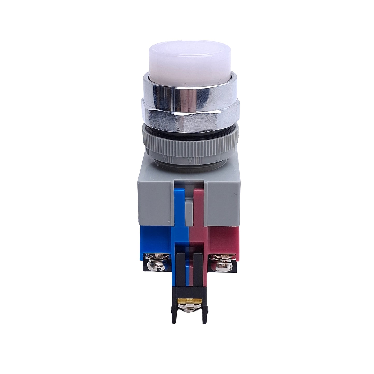 Used Idec ALW29911D-W-24V Pushbutton Switch, White, Extended, Illuminated, 1NO+1NC
