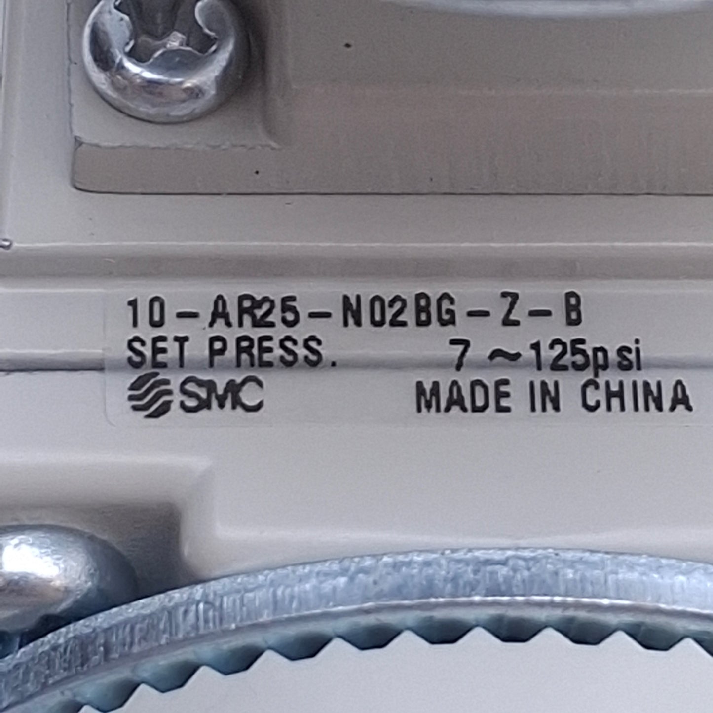 Used SMC 10-AR25-N02BG-Z-B Pneumatic Regulator 0.05-0.85MPa Set, 1.0MPa Max, 1/4" NPT
