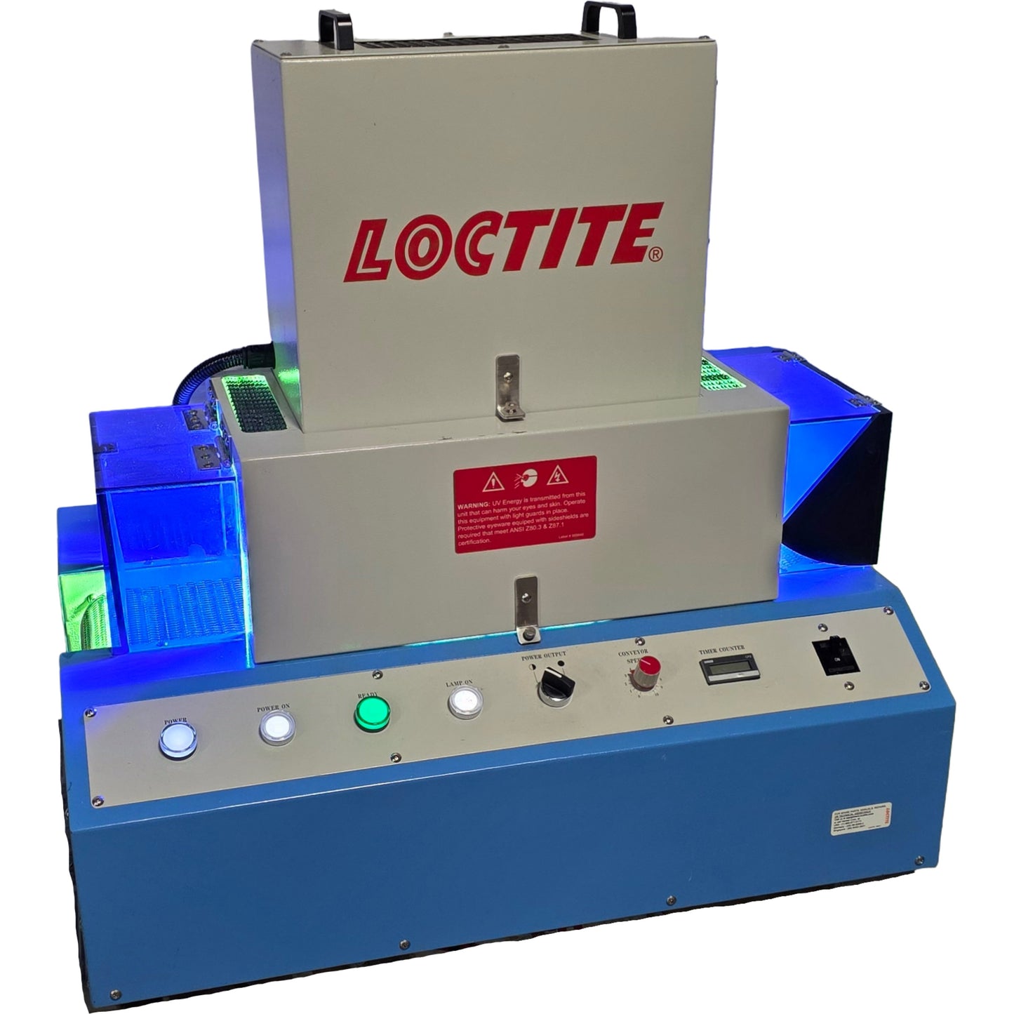 Used Loctite ZETA 7610 Benchtop UV Conveyor Curing System 300WPI 30"L x 6"W Belt 120V