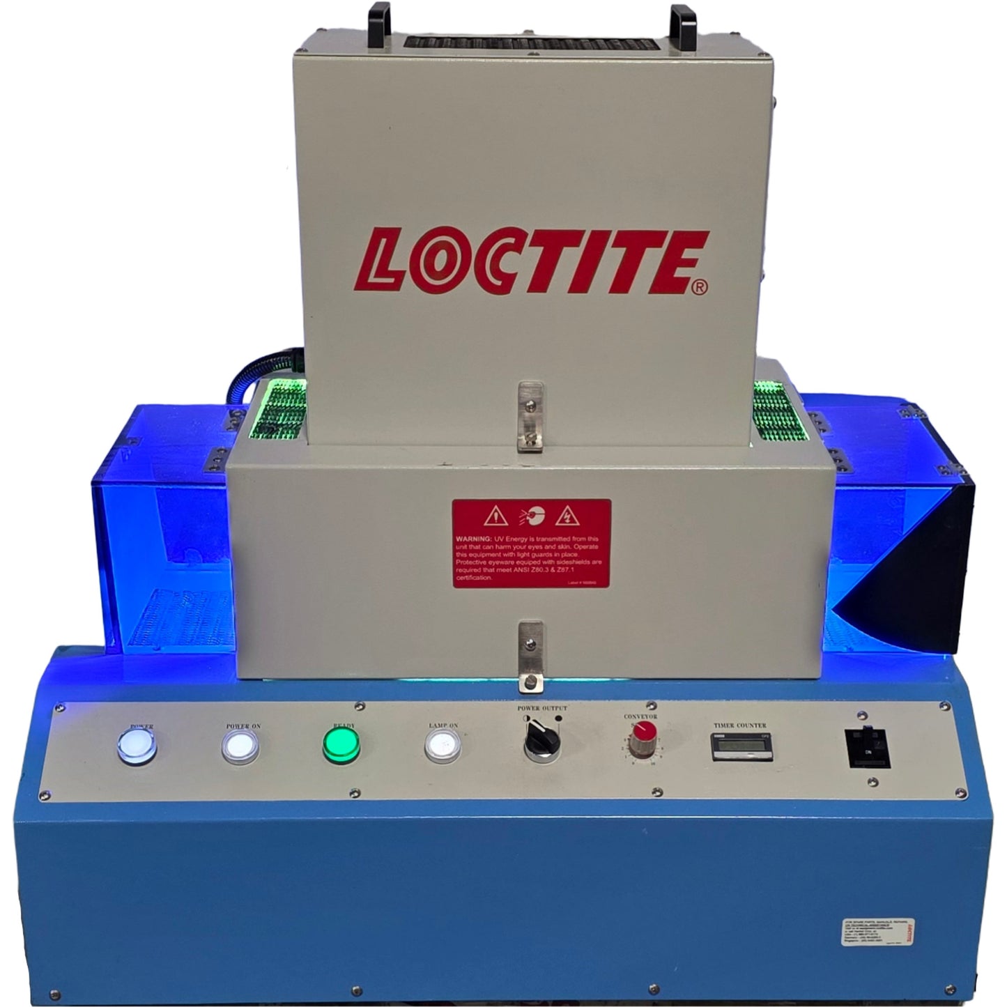 Used Loctite ZETA 7610 Benchtop UV Conveyor Curing System 300WPI 30"L x 6"W Belt 120V