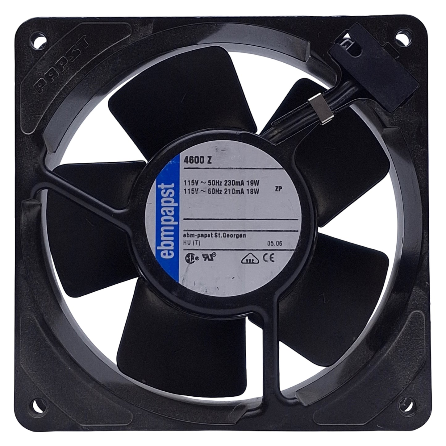 Used epm papst 4600 Z AC Axial Compact Fan 115VAC, 3100rpm, 180m³/h Flow, 119x38mm