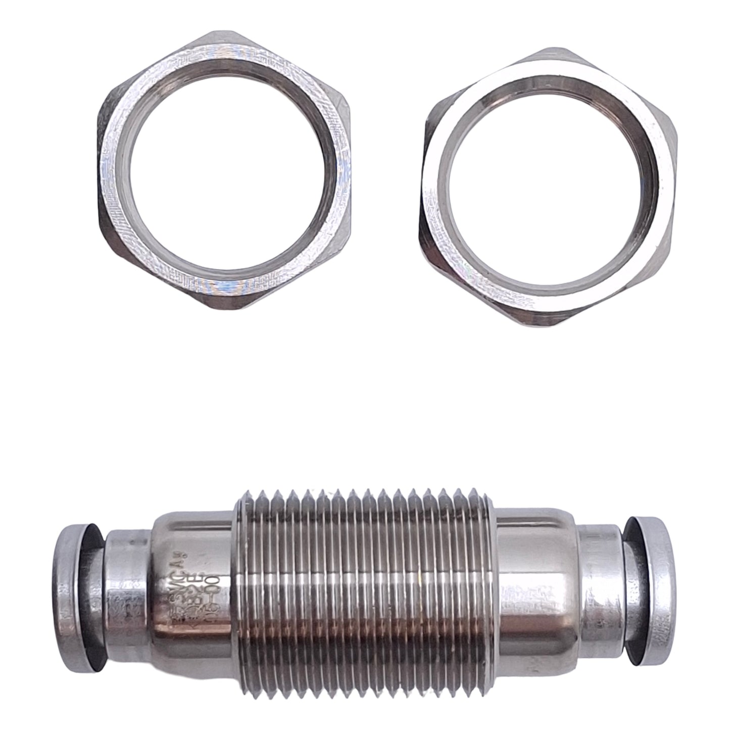 Used Lot of 5 SMC KQB2E06-00 Bulkhead Union Fitting ø6mm Tube, M14x1 Thread, 35.4mm