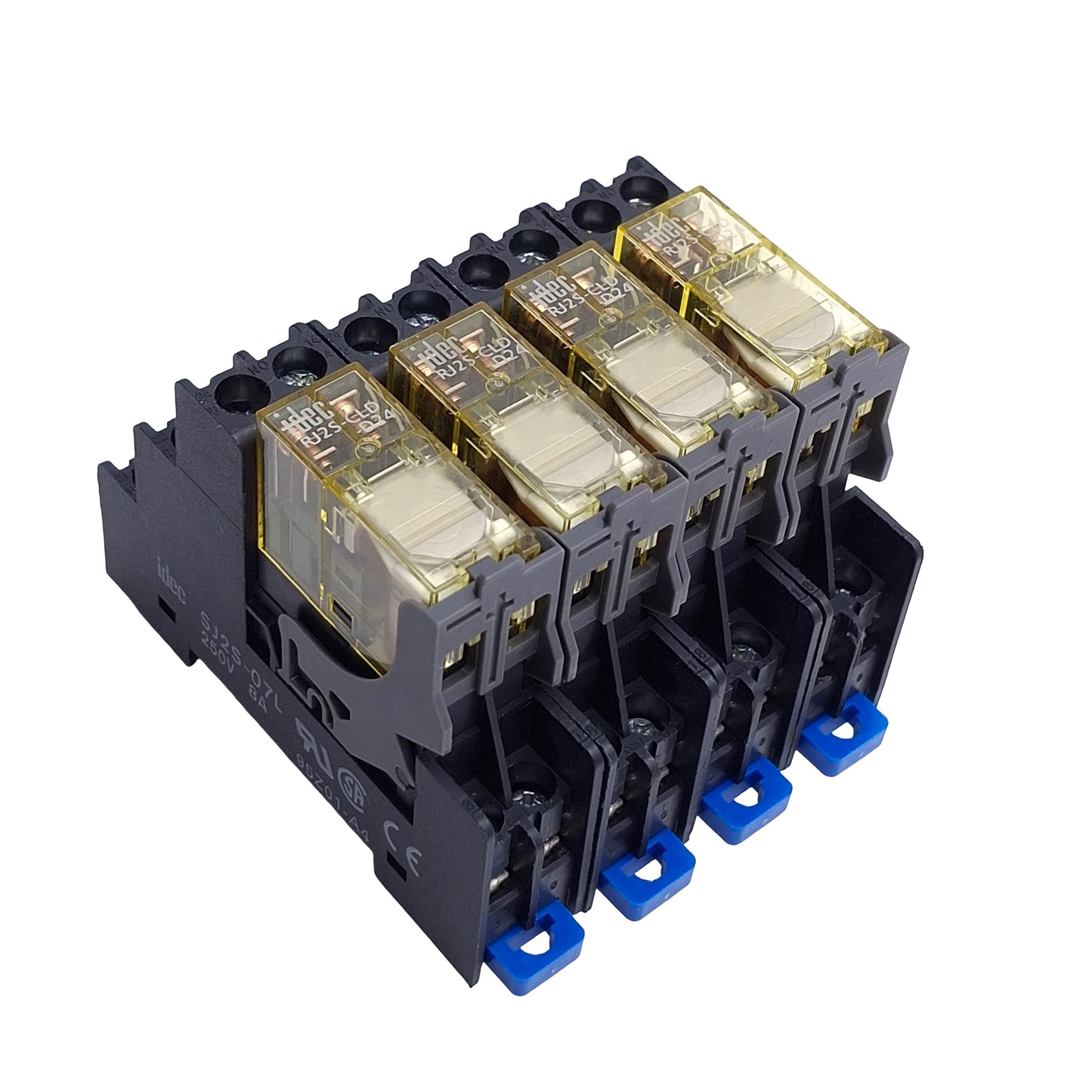 Used Lot of 4 Idec RJ2S-CLD-D24 Plug-In Relay, DPDT 8A Contact, 24VDC Coil