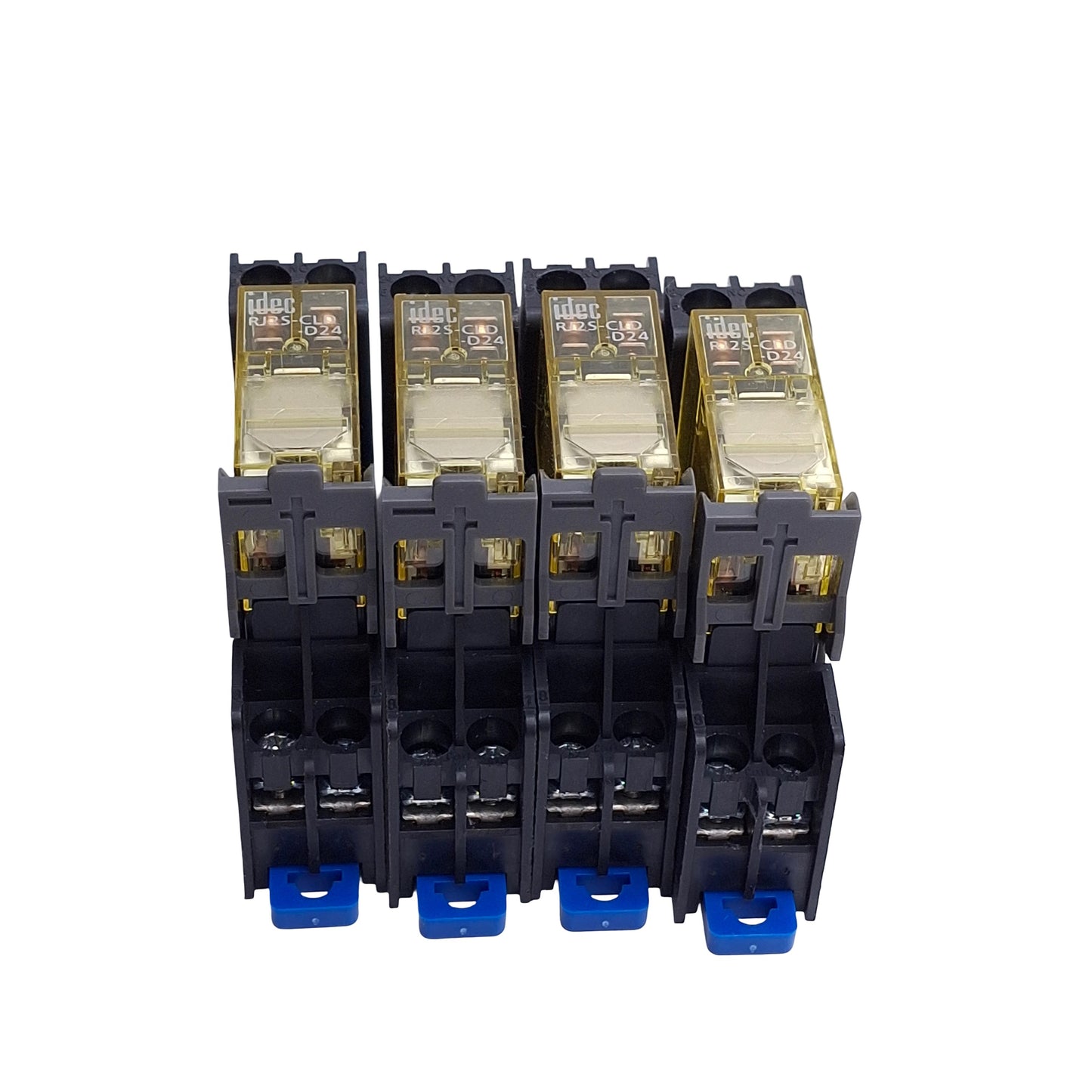Used Lot of 4 Idec RJ2S-CLD-D24 Plug-In Relay, DPDT 8A Contact, 24VDC Coil