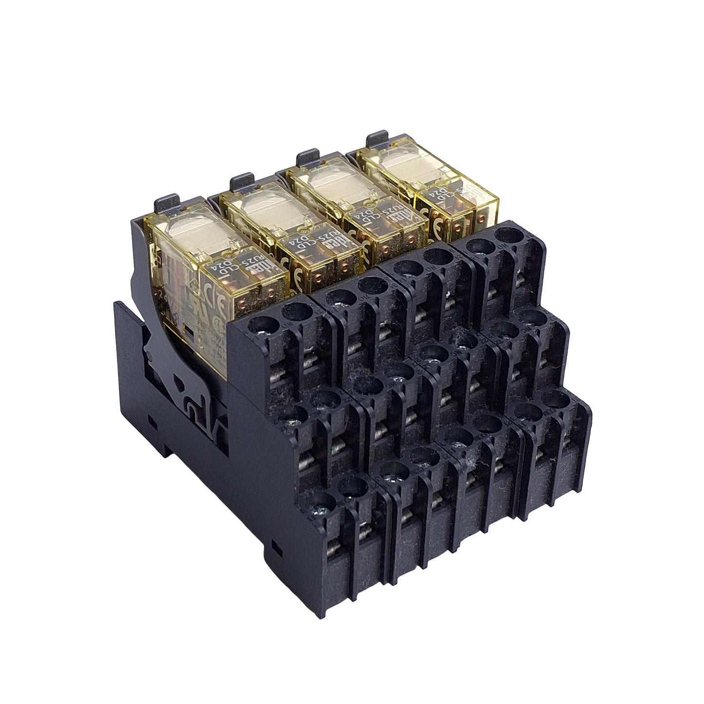 Used Lot of 4 Idec RJ2S-CLD-D24 Plug-In Relay, DPDT 8A Contact, 24VDC Coil