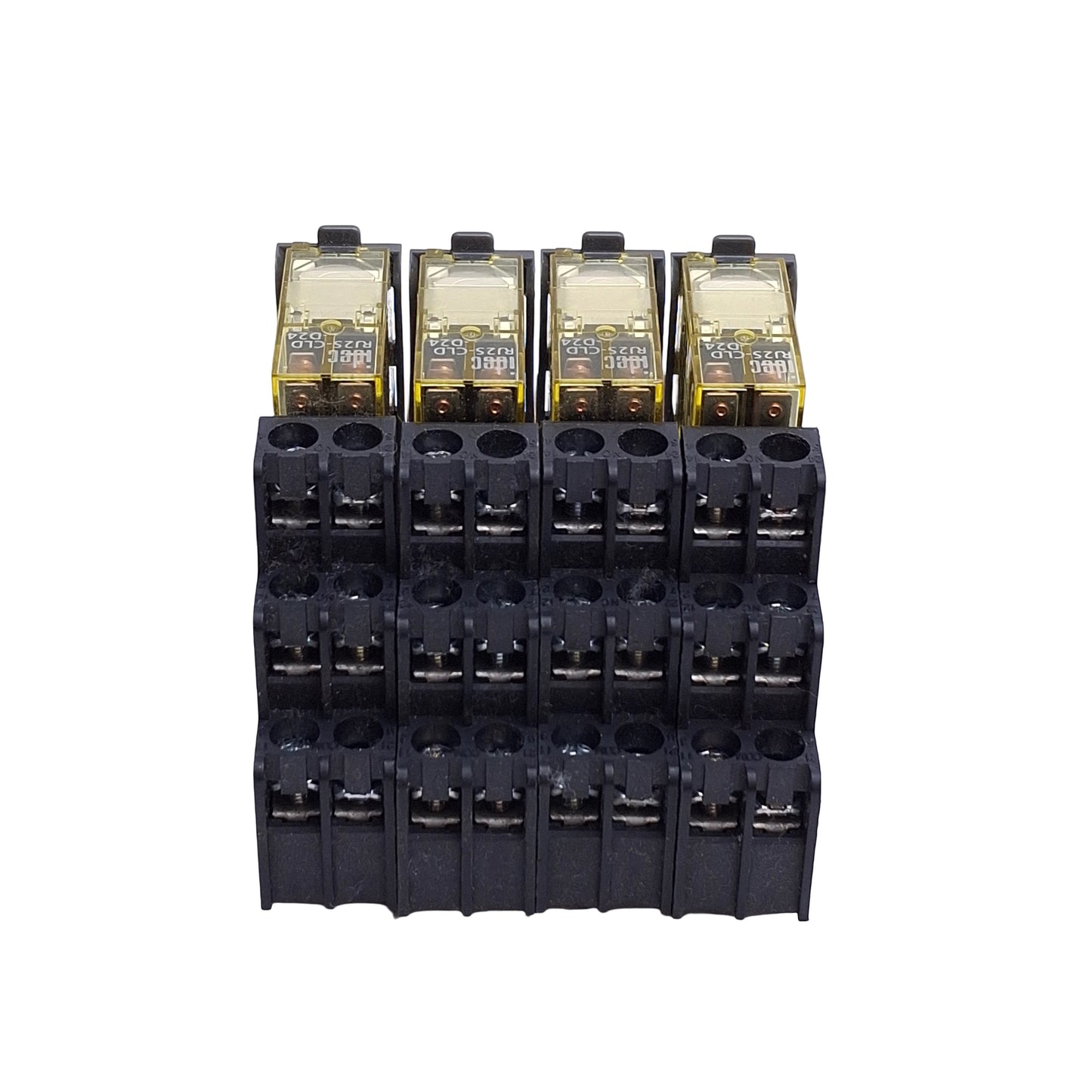 Used Lot of 4 Idec RJ2S-CLD-D24 Plug-In Relay, DPDT 8A Contact, 24VDC Coil
