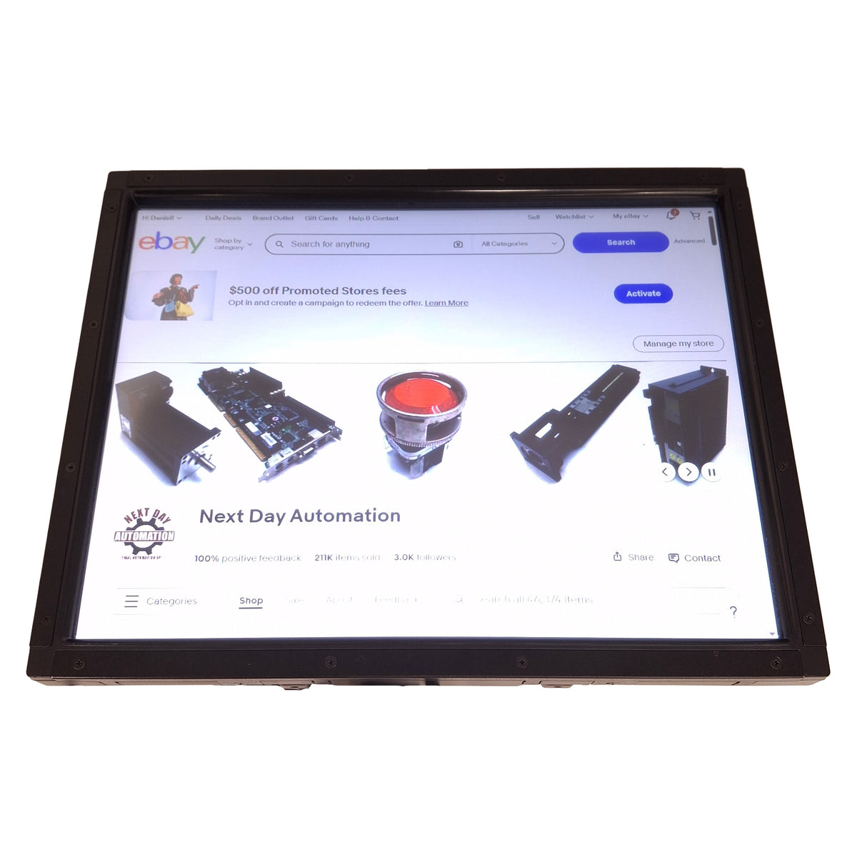Used Elo ET1590L-7CWB-1-ST-NPB-G AccuTouch Monitor 1024x768, HDMI/VGA/Display, 15"