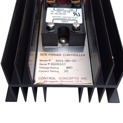 Used Control Concepts 0321-48-20 SCR Heat Sink For Power Controller, 480VAC 20A