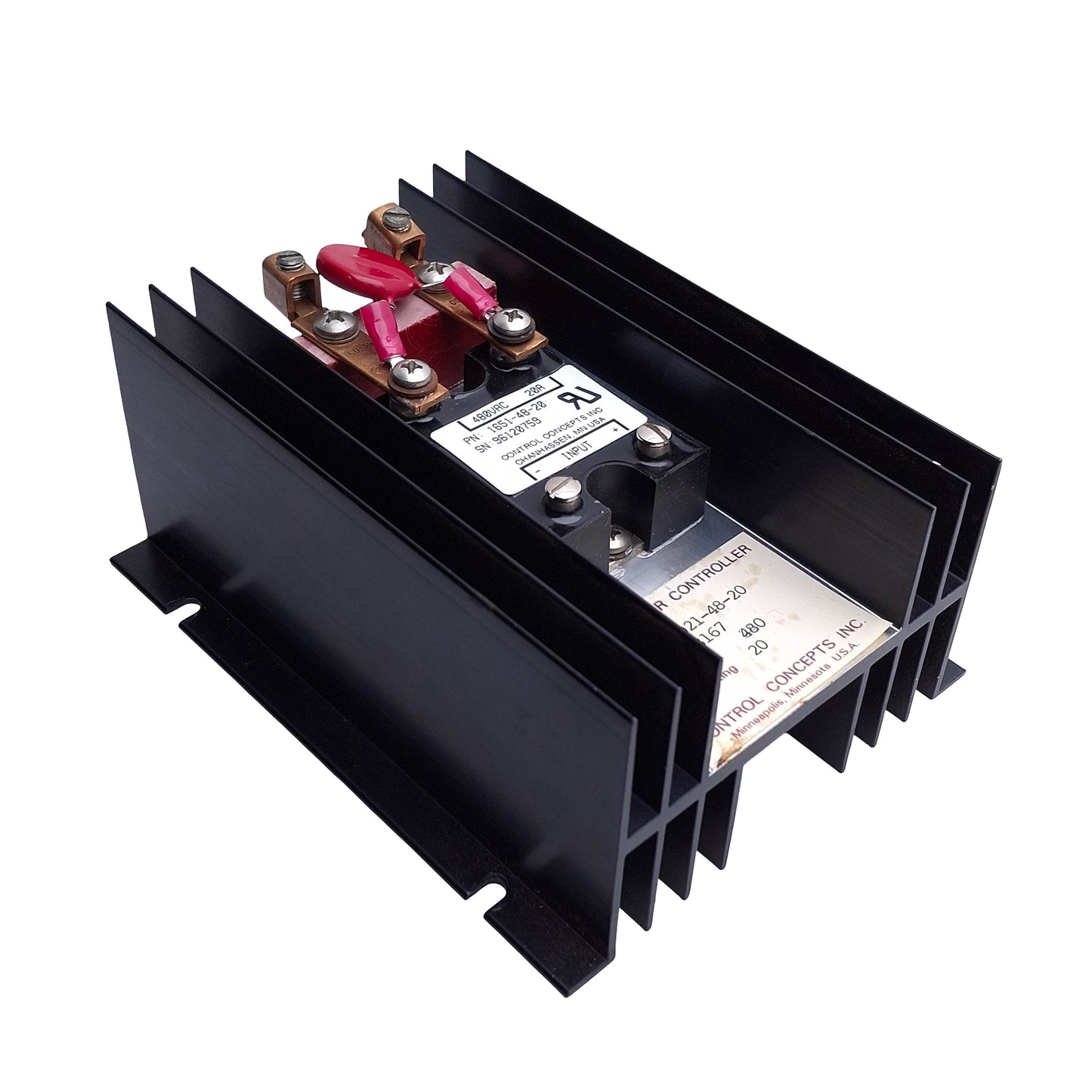 Used Control Concepts 0321-48-20 SCR Heat Sink For Power Controller, 480VAC 20A