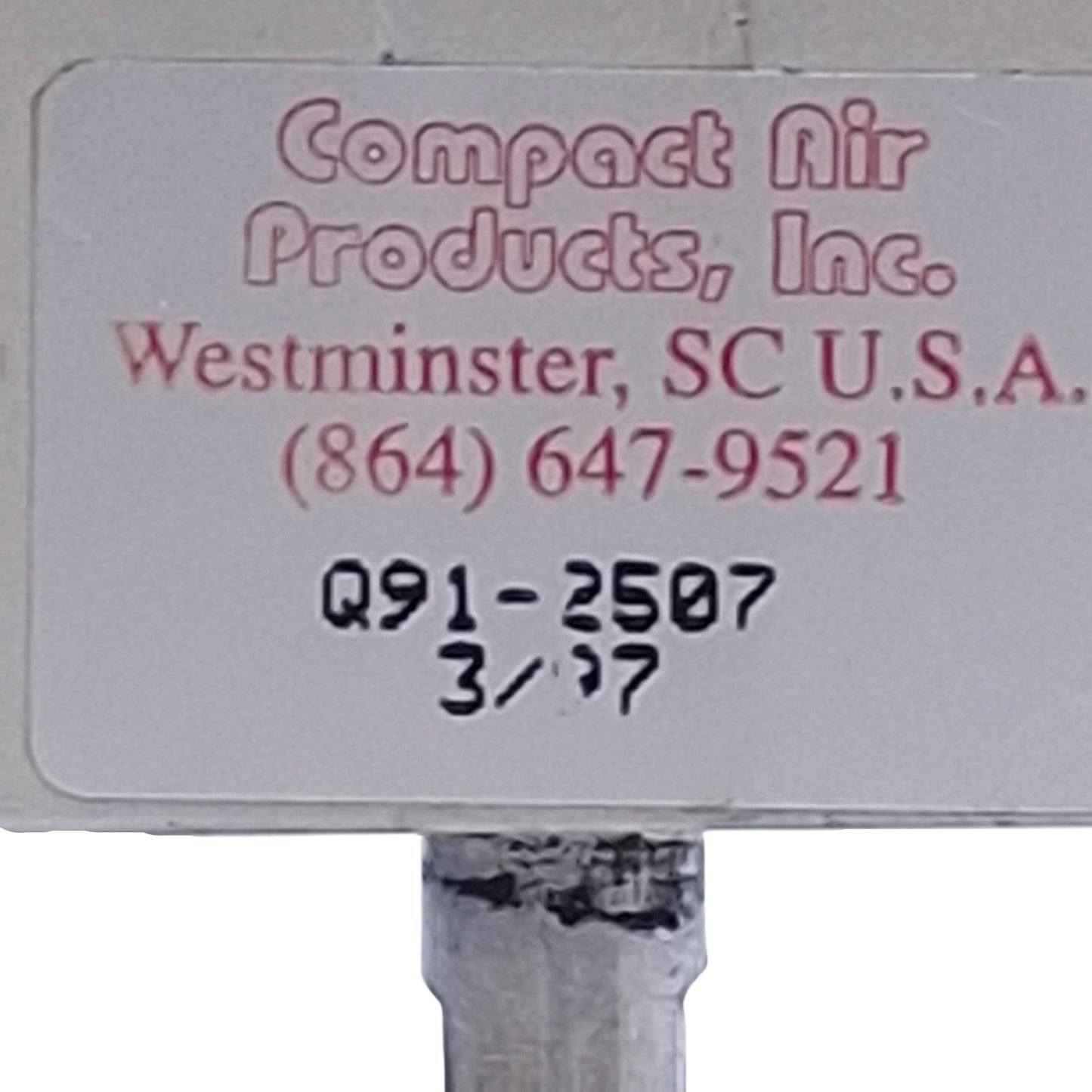Used Lot of 2 Compact Q91-2507 Double Acting Pneumatic Cylinder 0.125" Stroke