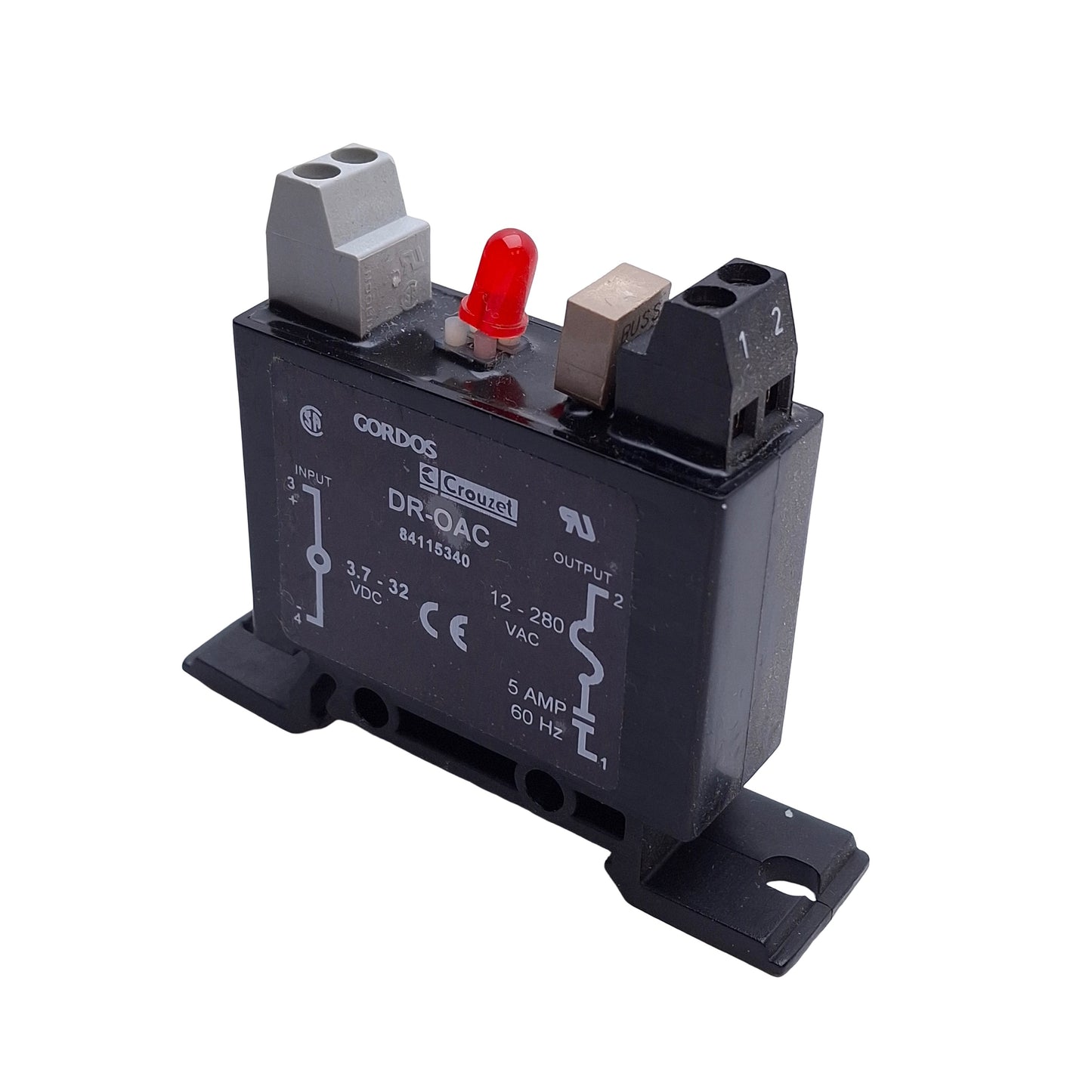 Used Gordos Crouzet DR-OAC Solid State Relay, 3.7-32 VDC Input, 12-280 VAC Output