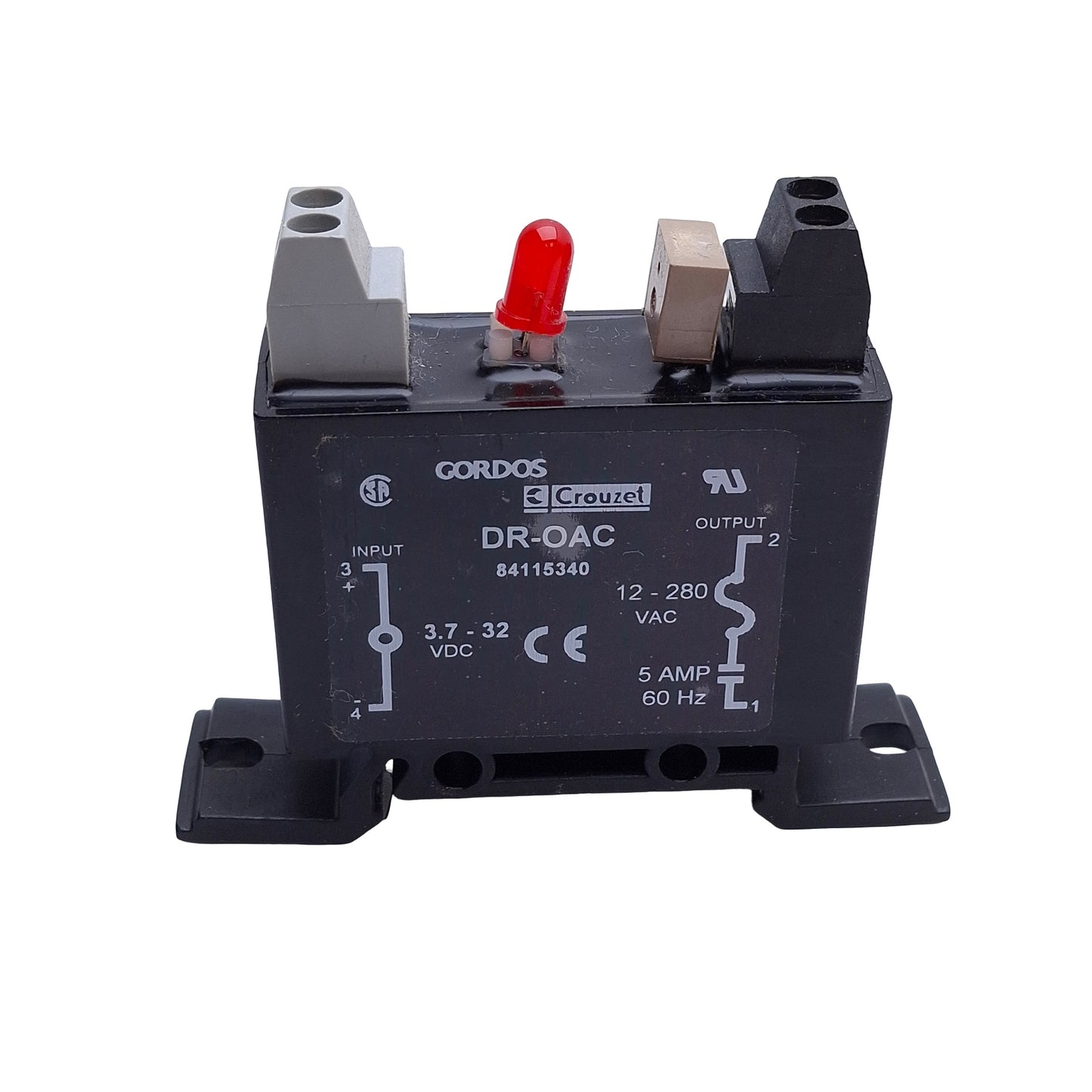 Used Gordos Crouzet DR-OAC Solid State Relay, 3.7-32 VDC Input, 12-280 VAC Output