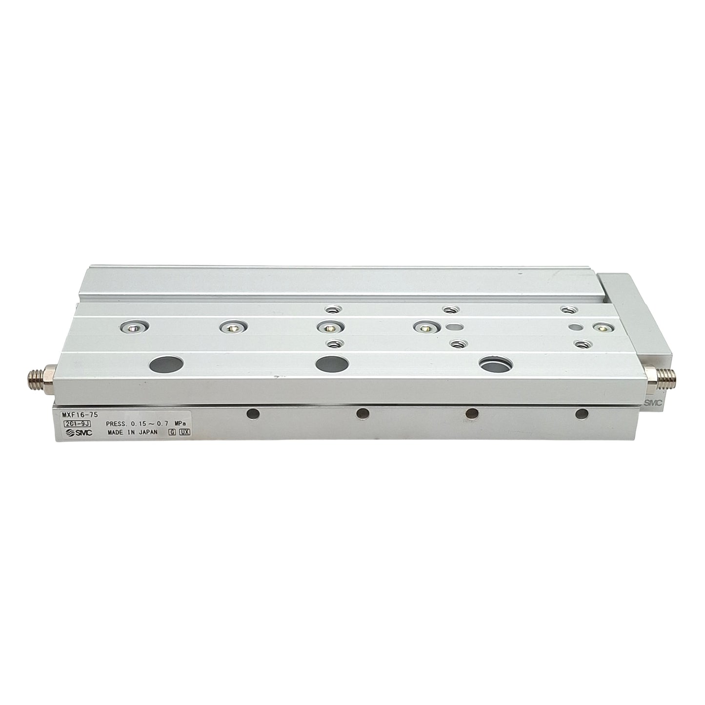 Used SMC MXF16-75 Precision Guided Cylinder, ø16mm Bore, 75mm Stroke, 0.15-0.7MPa, M5
