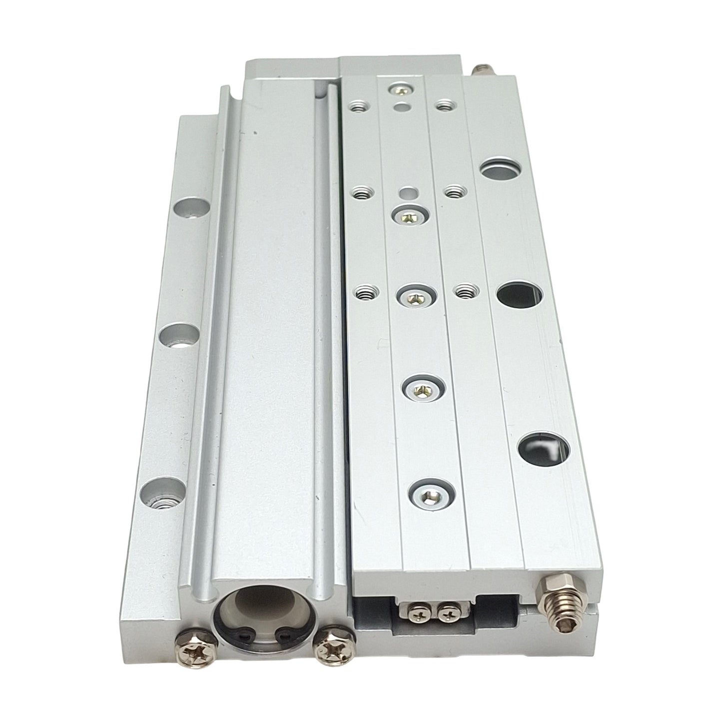 Used SMC MXF16-75 Precision Guided Cylinder, ø16mm Bore, 75mm Stroke, 0.15-0.7MPa, M5