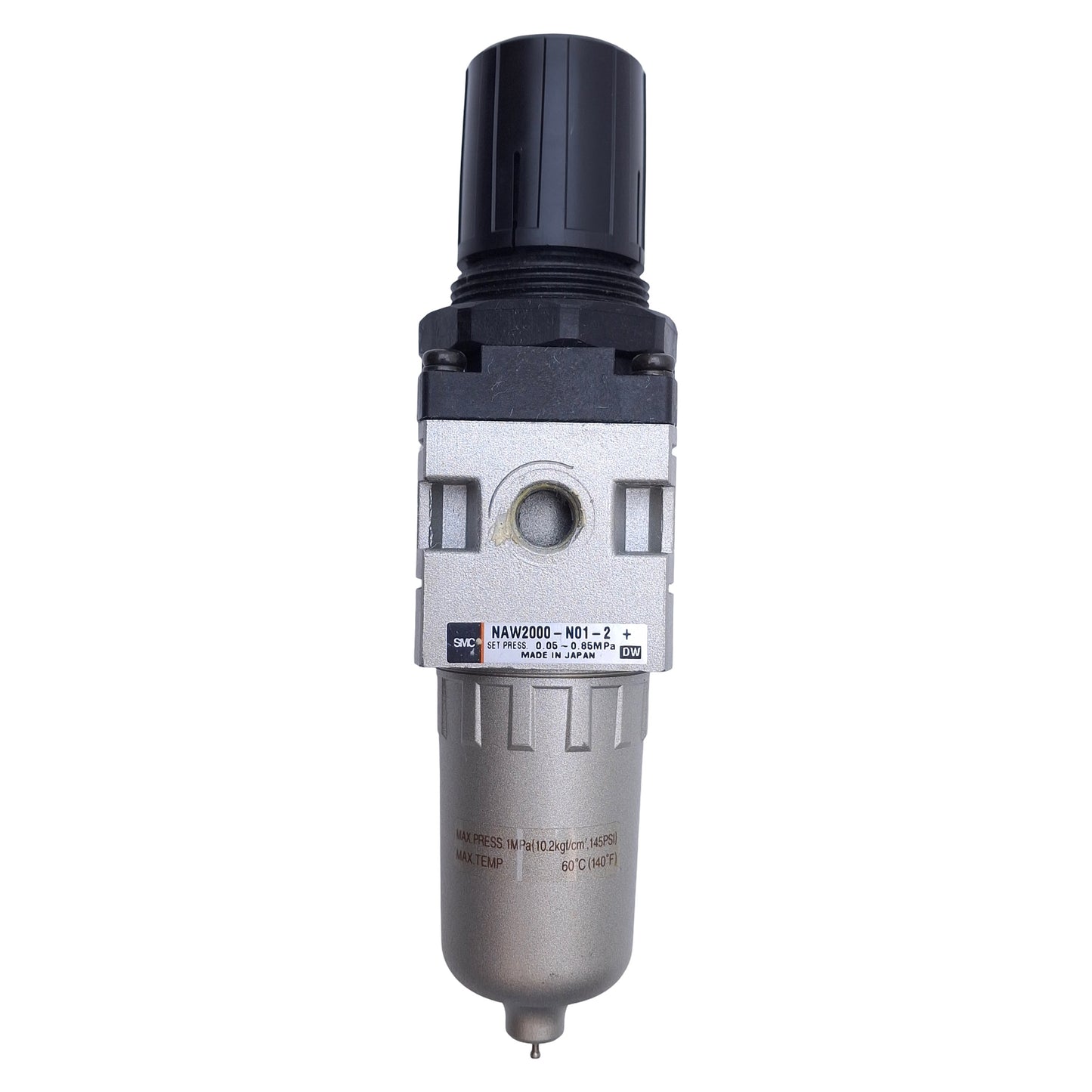 Used SMC NAW2000-N01-2 Pneumatic Filter/Regulator 5µm, 0.05-0.85MPa Set, 1/8" NPT