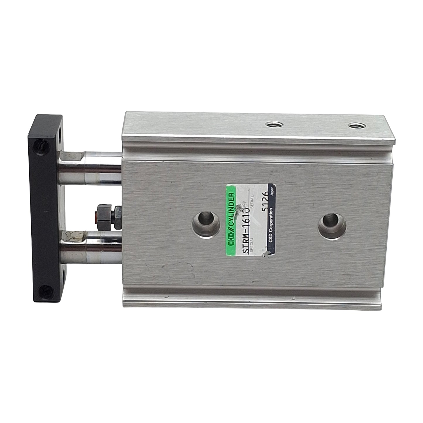 Used CKD STRM-1610 Pneumatic Twin Rod Guided Cylinder, ø16mm Bore 10mm Stroke, M5x0.8