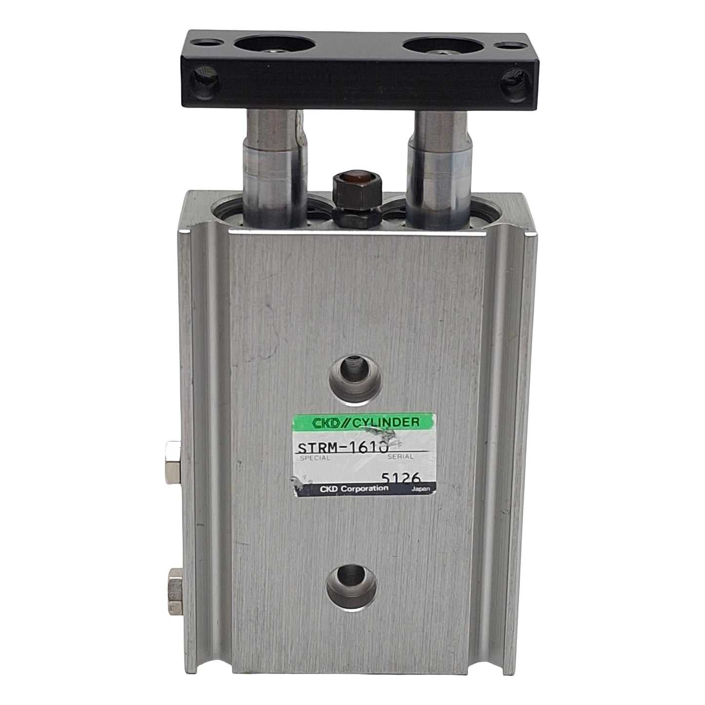 Used CKD STRM-1610 Pneumatic Twin Rod Guided Cylinder, ø16mm Bore 10mm Stroke, M5x0.8