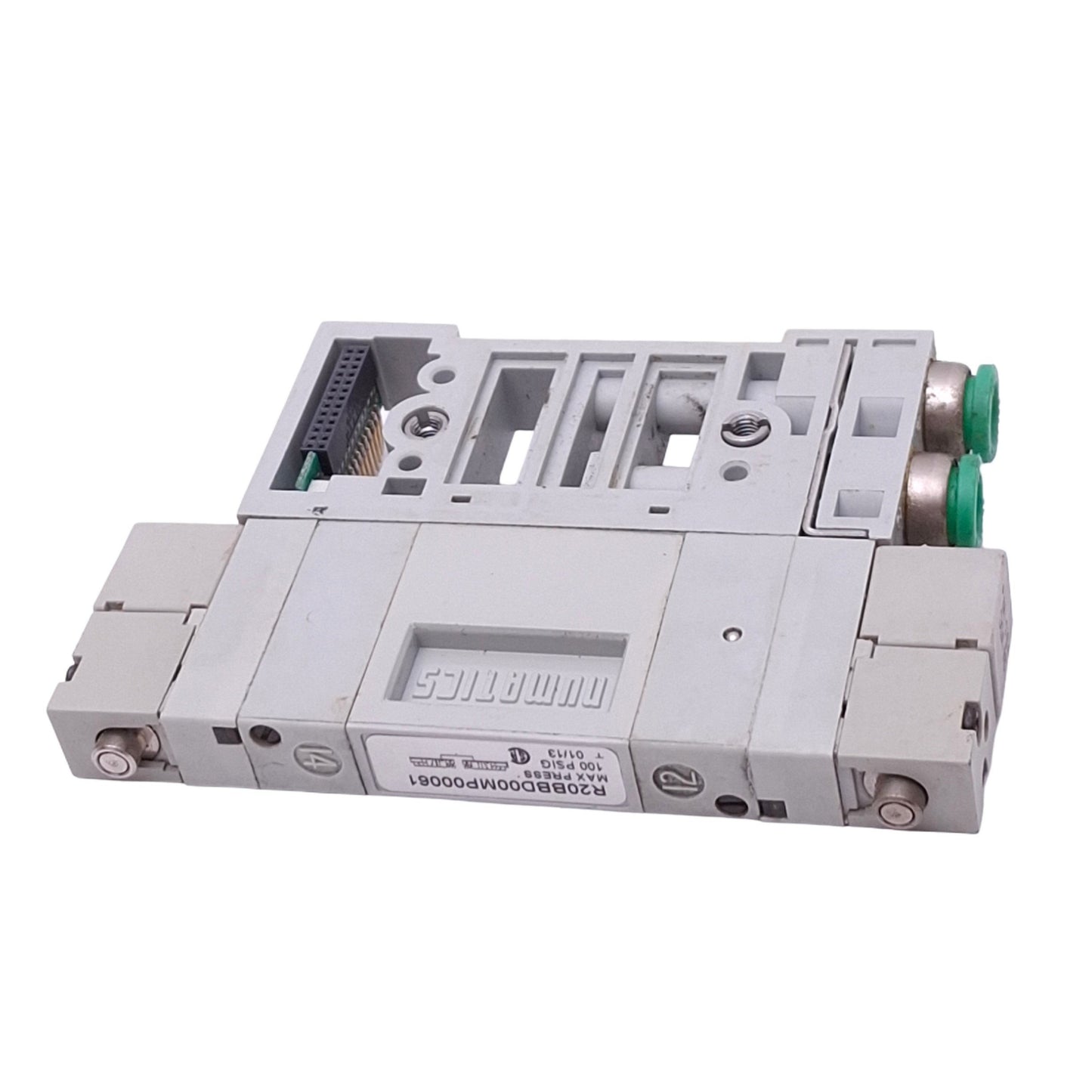 Used Numatics R20BBD00MP00061 Solenoid Valve, Dual 3-Way NC, 100psi Max, 24VDC Coil