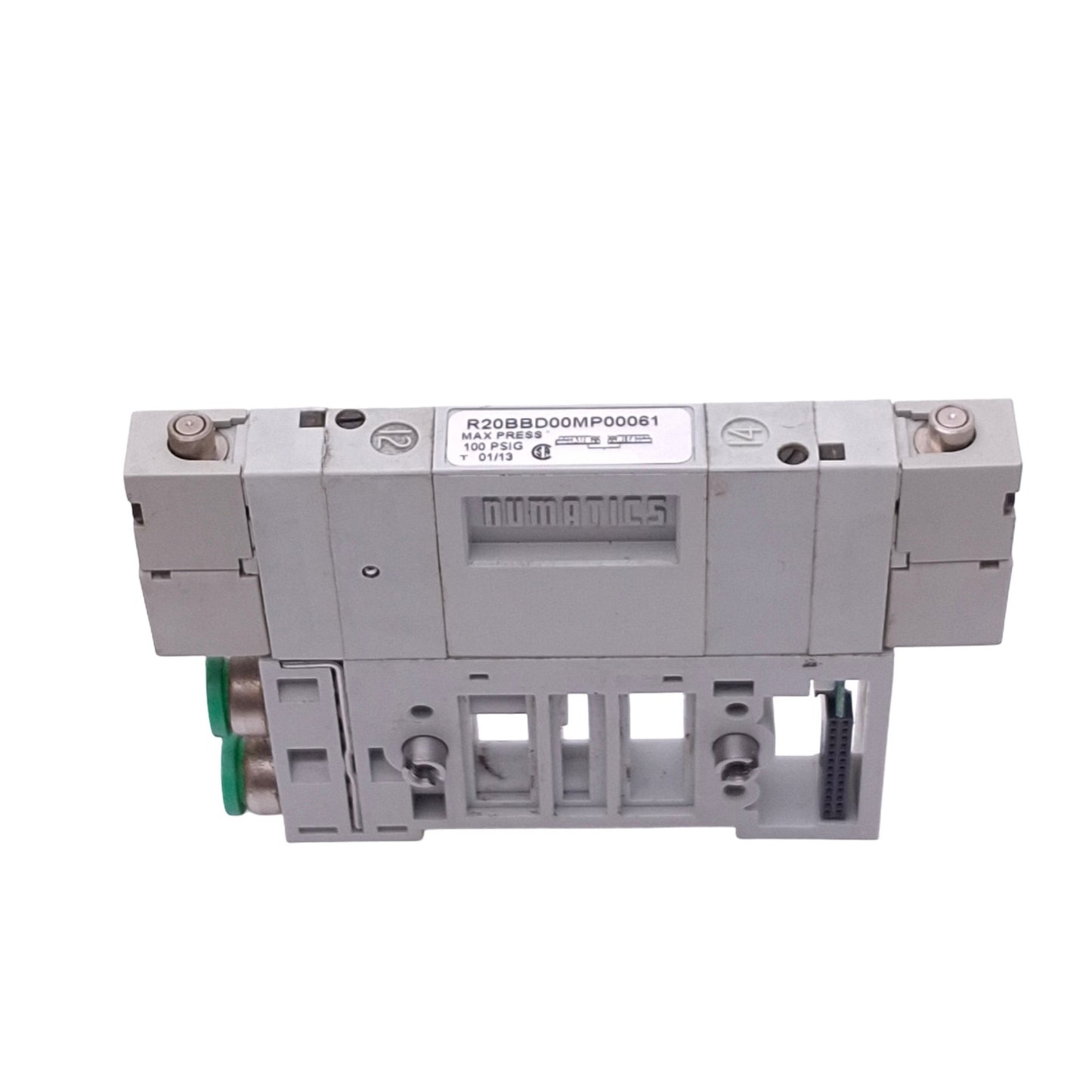 Used Numatics R20BBD00MP00061 Solenoid Valve, Dual 3-Way NC, 100psi Max, 24VDC Coil