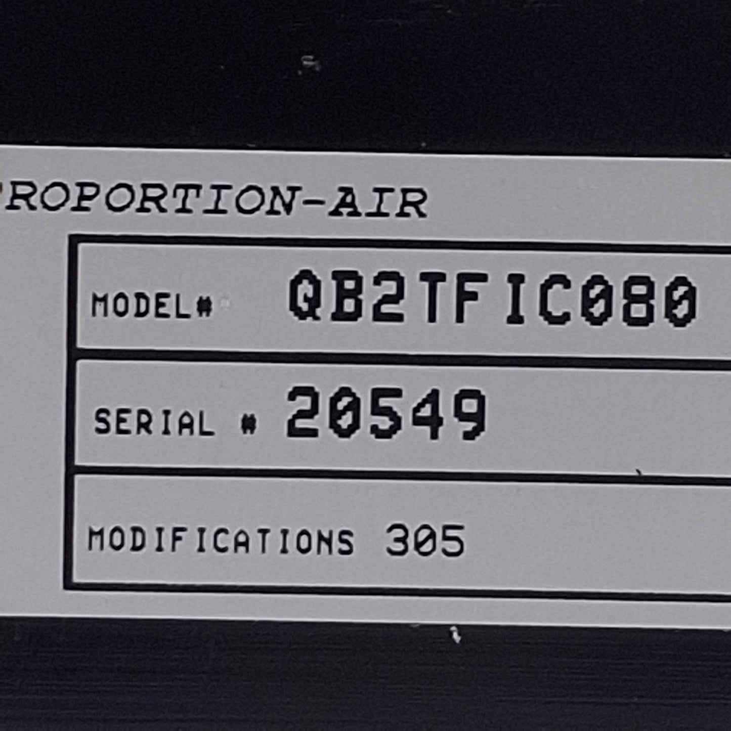 Used Proportion-Air QB2TFIC080 Dual Loop Analog Control Valve 80psi, 4-20mA Signal