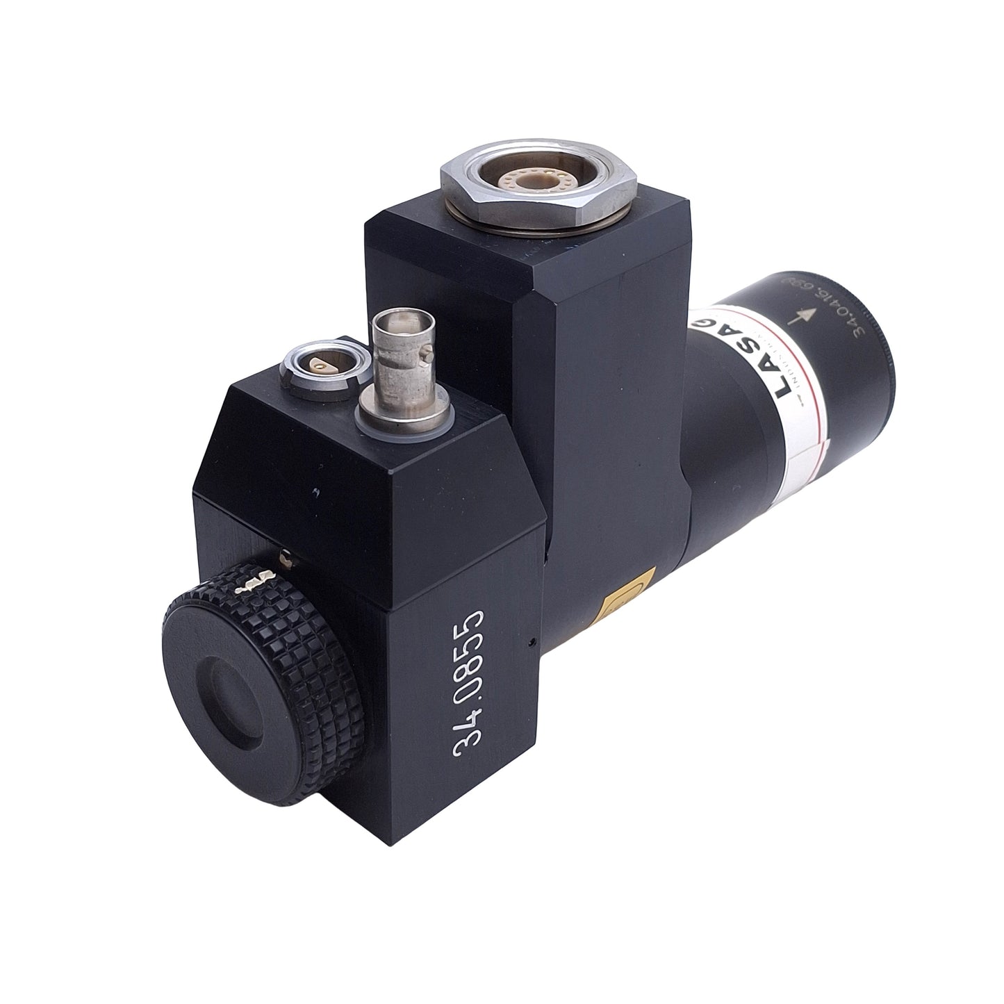 Used LASAG Corp 34.0416.699 Industrial Laser Head / Lens Assembly For LASAG Lasers