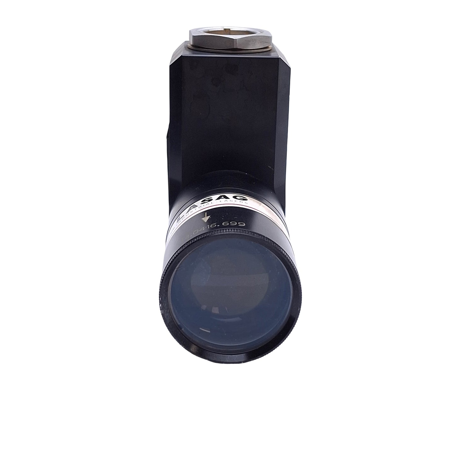 Used LASAG Corp 34.0416.699 Industrial Laser Head / Lens Assembly For LASAG Lasers