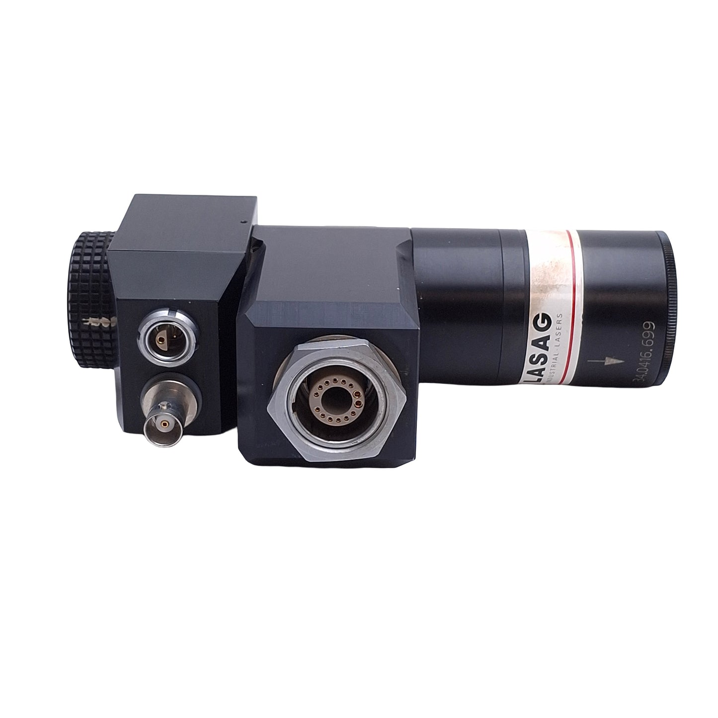 Used LASAG Corp 34.0416.699 Industrial Laser Head / Lens Assembly For LASAG Lasers