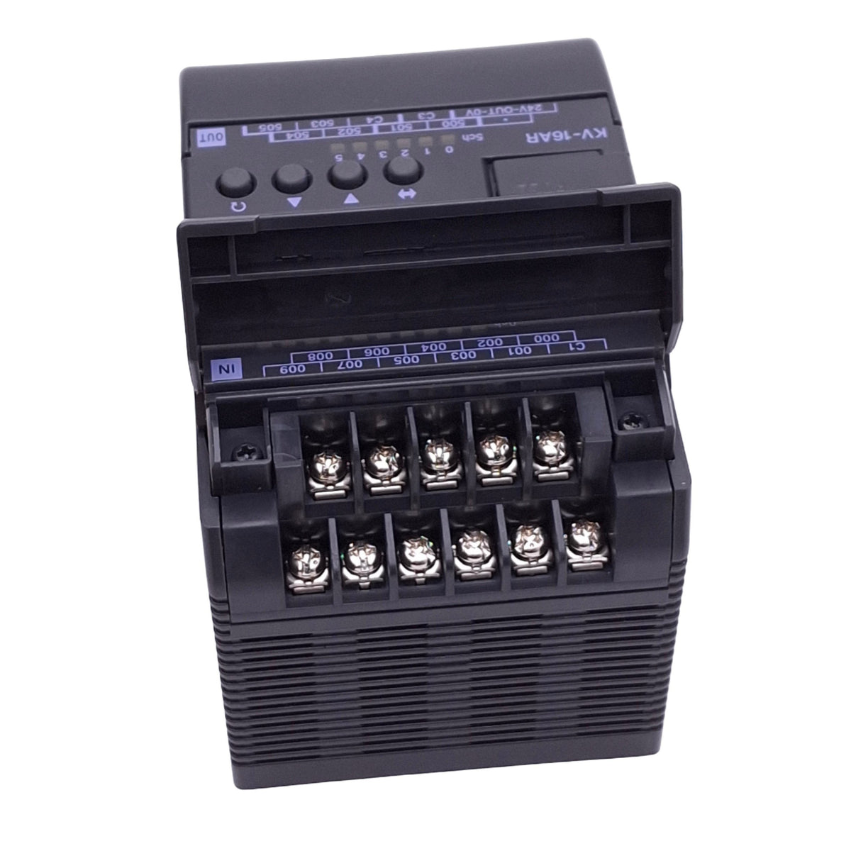 Used Keyence KV-16AR Programmable Controller, 10DI 6RO, RS232C, 100-240VAC, DIN Rail