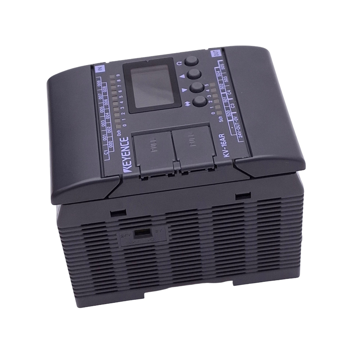 Used Keyence KV-16AR Programmable Controller, 10DI 6RO, RS232C, 100-240VAC, DIN Rail
