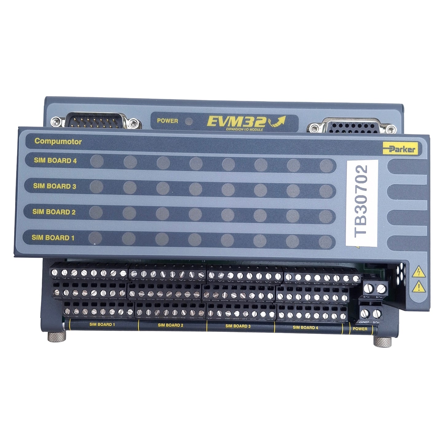 Used Parker EVM32-BASE Compumotor Expansion I/O Module Baseboard, 4x SIM Slot, 15-Pin