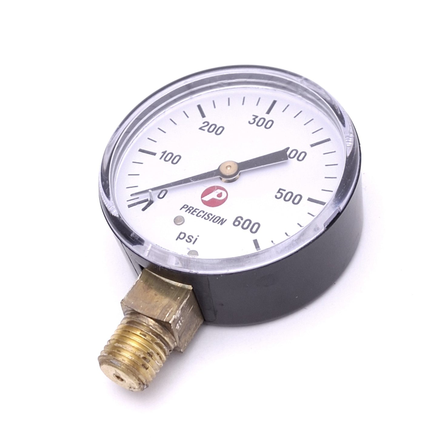 Used Precision Fitting & Valve SG 600 Pressure Gauge, 600psi, 1/4in NPT, 2-1/2in Face