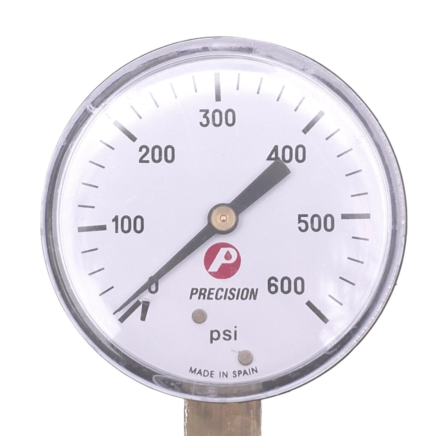 Used Precision Fitting & Valve SG 600 Pressure Gauge, 600psi, 1/4in NPT, 2-1/2in Face