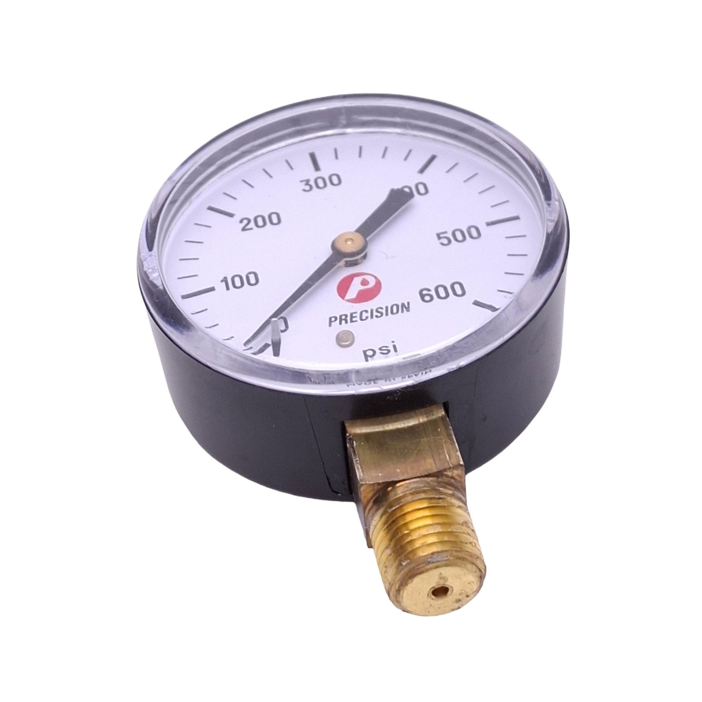 Used Precision Fitting & Valve SG 600 Pressure Gauge, 600psi, 1/4in NPT, 2-1/2in Face
