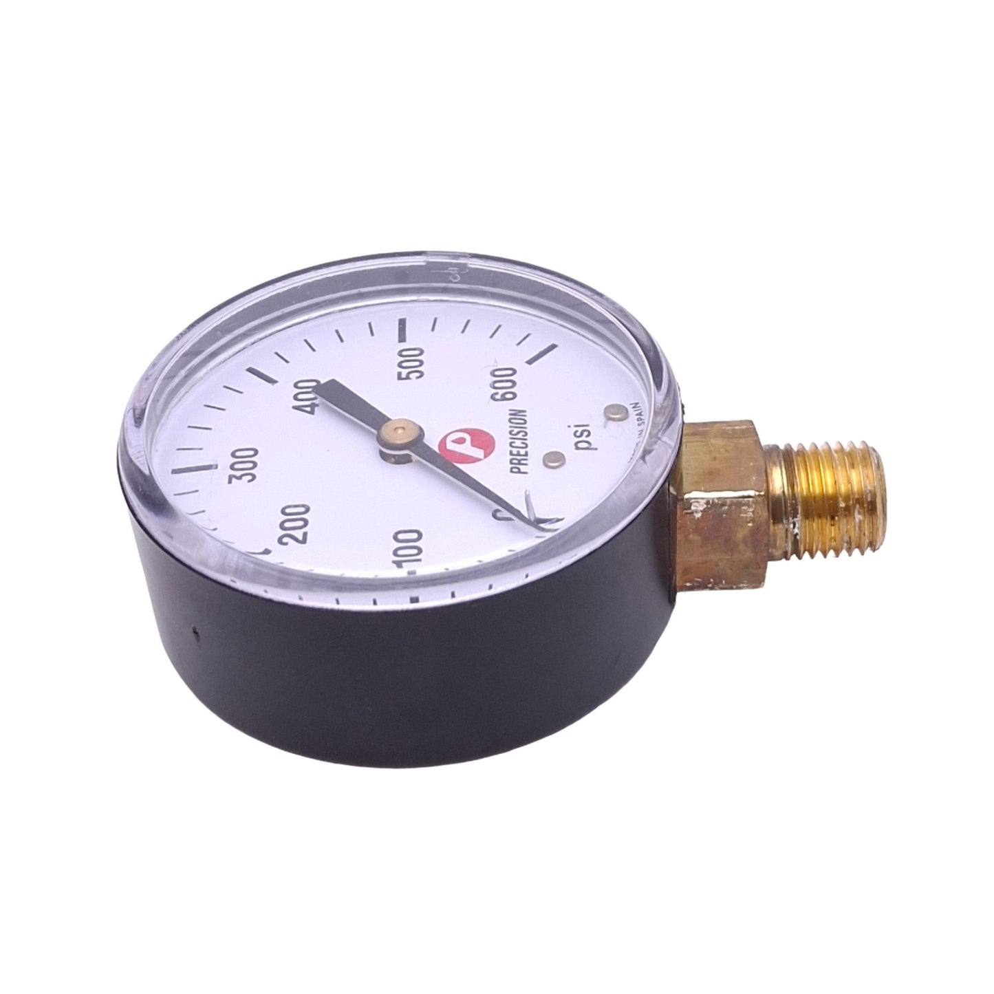 Used Precision Fitting & Valve SG 600 Pressure Gauge, 600psi, 1/4in NPT, 2-1/2in Face