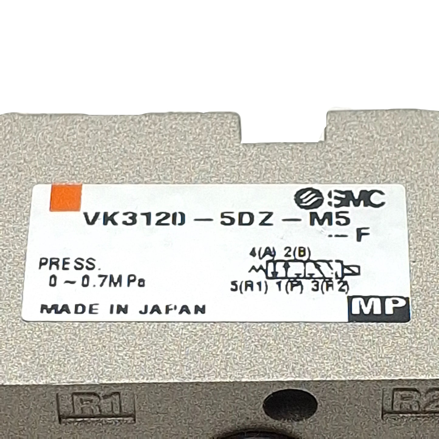 Used SMC VK3120-5DZ-M5-F Solenoid Valve, 5/2-Way, M5x0.8, 0-0.7MPa, 24VDC Coil