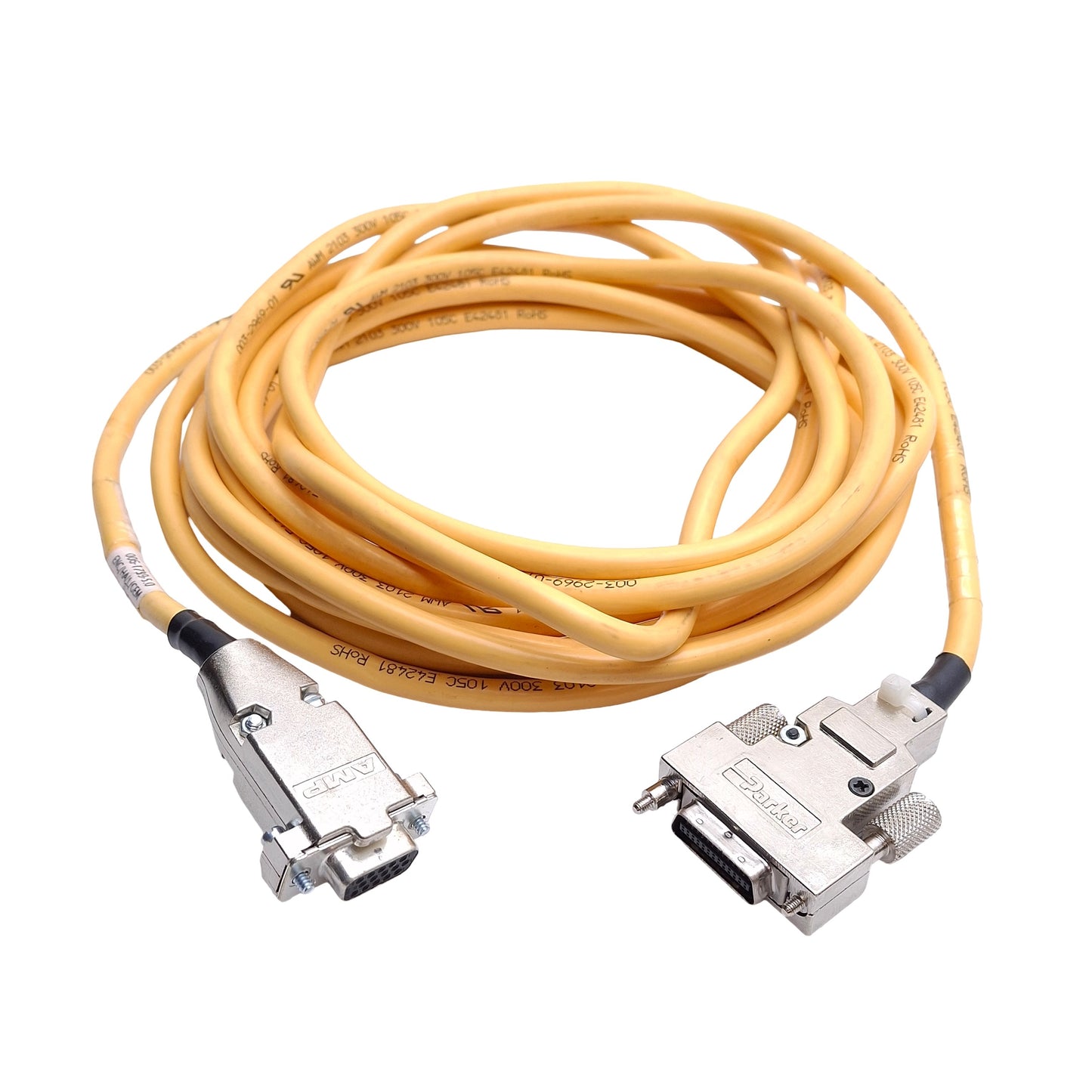 Used Parker Daedal 006-1739-5.0 Gemini Encoder/Hall Cable 400LXR, DB15F to MDR