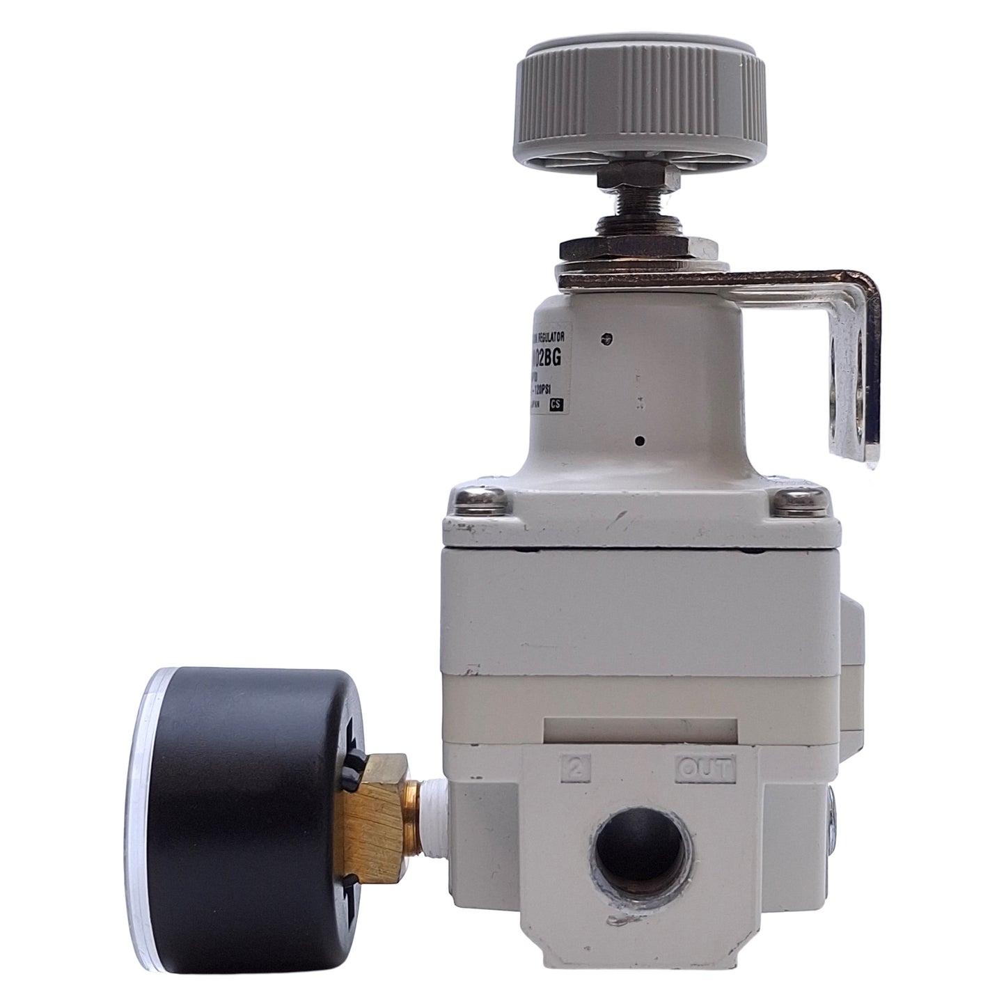 Used SMC IR2020-N02BG Precision Regulator 0.01-0.8MPa Range, 1/4" NPT, 150psi Max