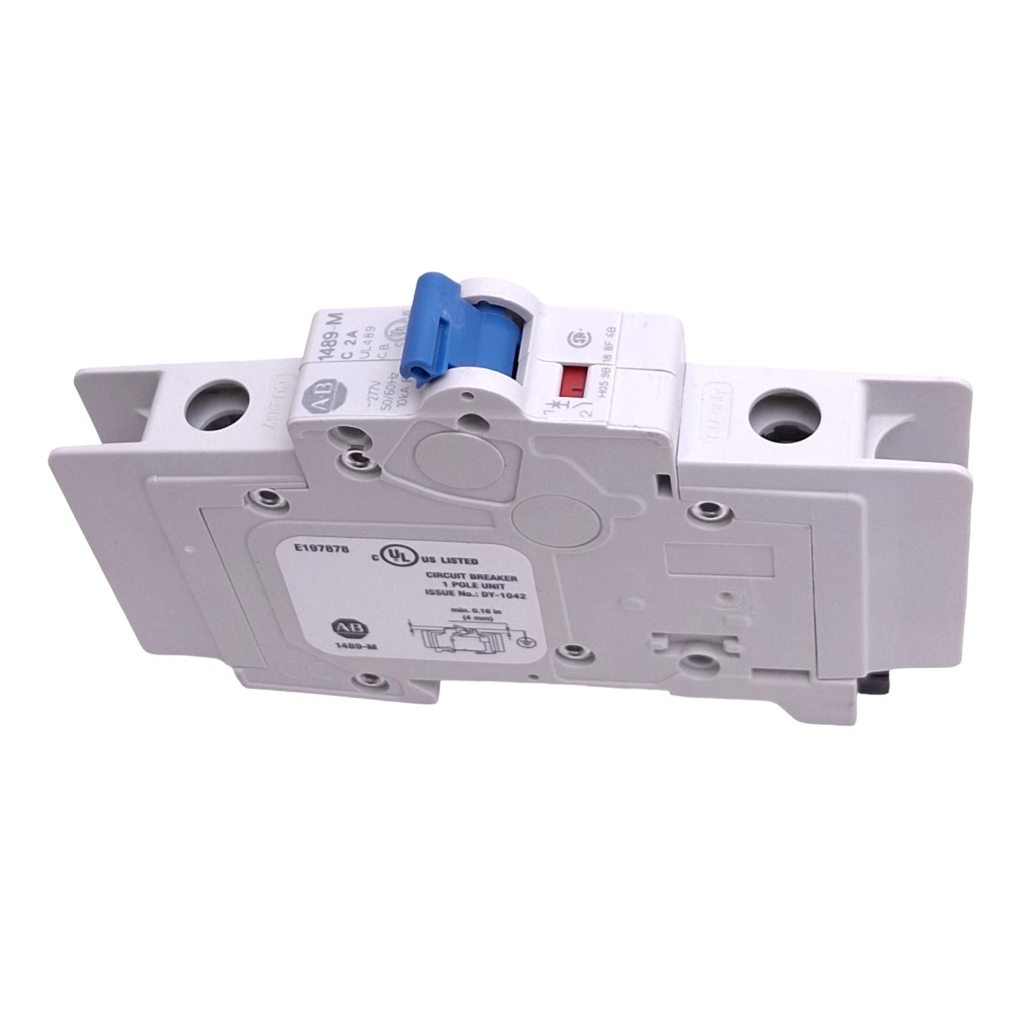 Used Allen Bradley 1489-M1C020 Circuit Breaker, 1-Pole 2A, 277VAC, DIN Rail