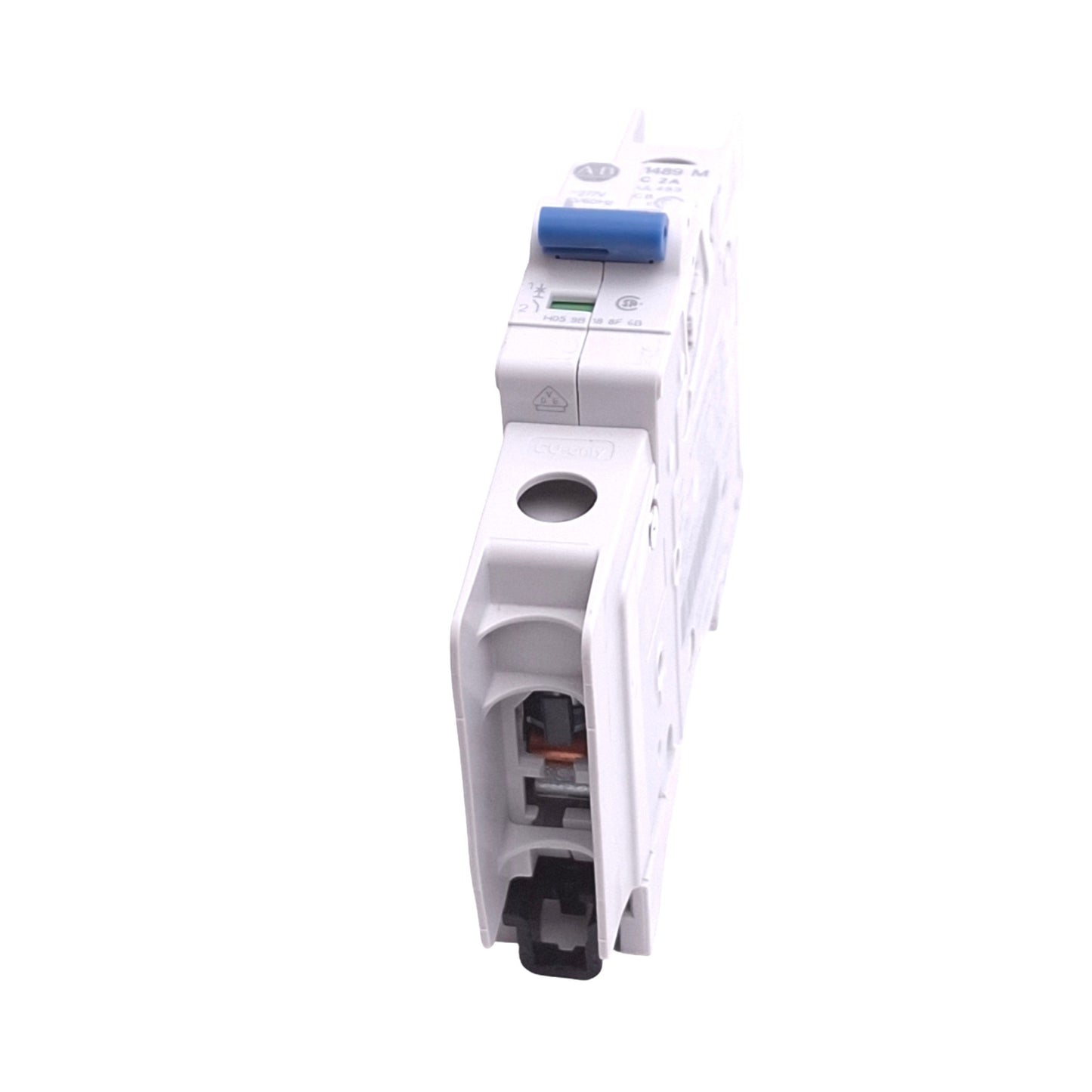 Used Allen Bradley 1489-M1C020 Circuit Breaker, 1-Pole 2A, 277VAC, DIN Rail