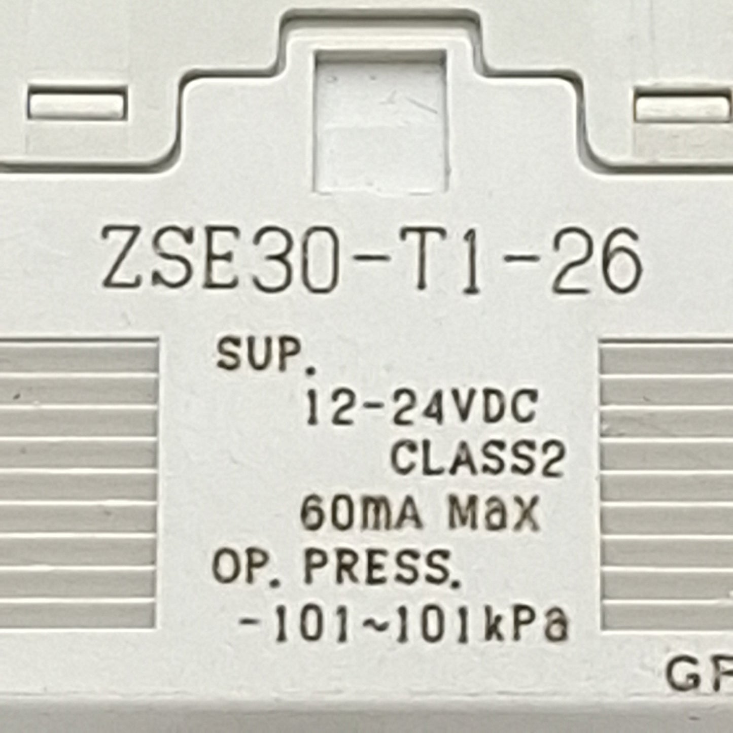 Used SMC ZSE30-T1-26 Digital Pressure Sensor, NPN, 12-24VDC, -101~101kPa, 1/8in NPT