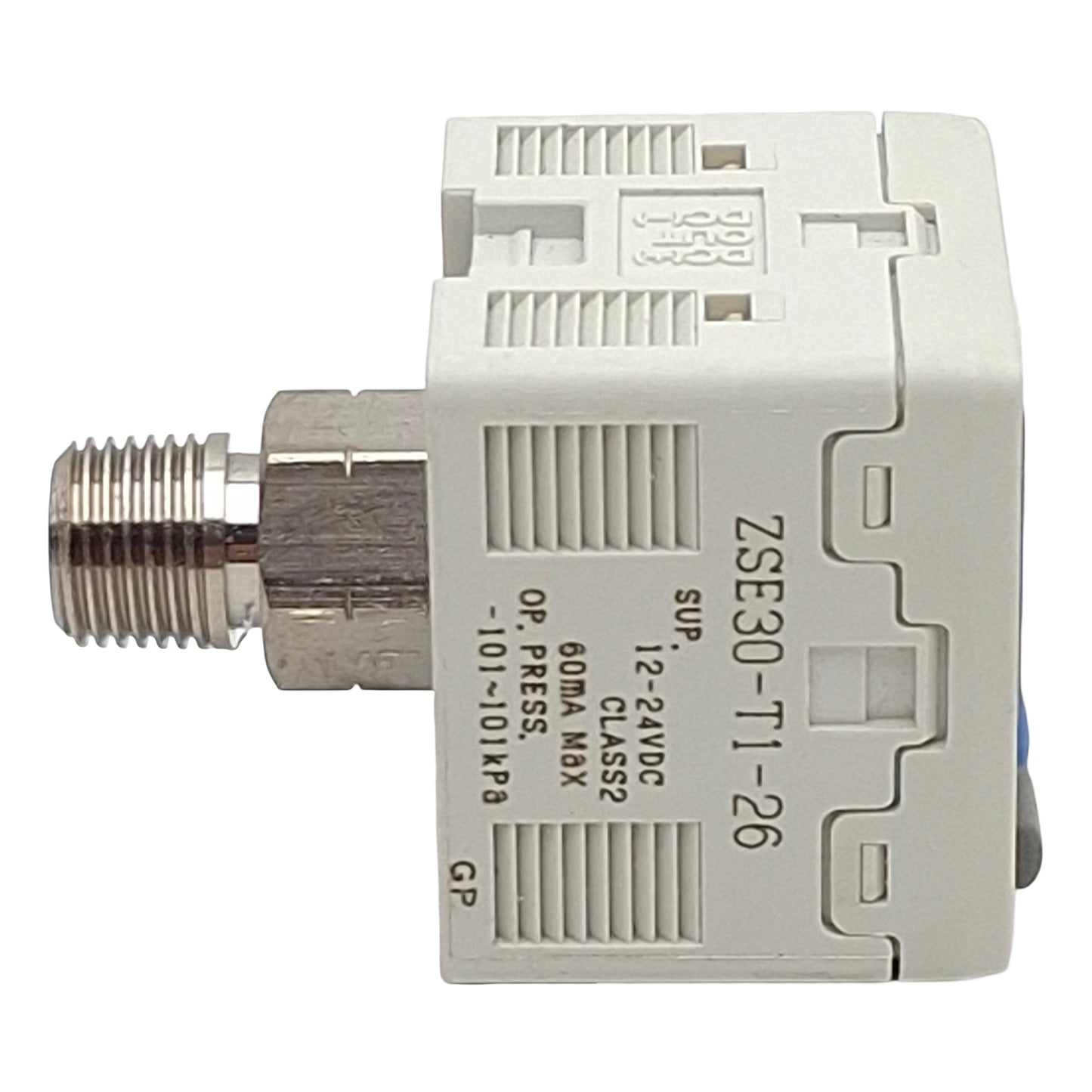Used SMC ZSE30-T1-26 Digital Pressure Sensor, NPN, 12-24VDC, -101~101kPa, 1/8in NPT