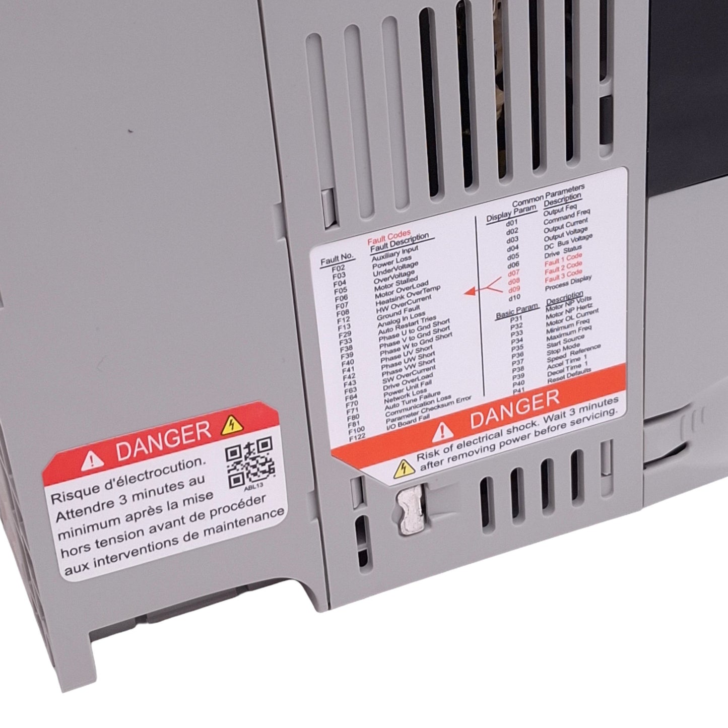 New – Open box Allen Bradley 22A-B2P3N104 PowerFlex AC Drive, 3ph 0-230VAC 0-240Hz, 0.4kW/0.5HP