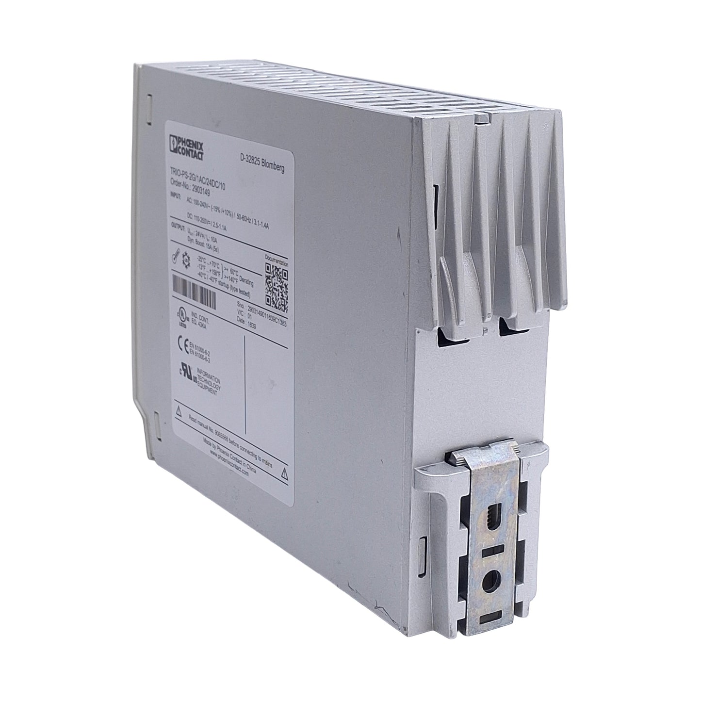 Used Phoenix Contact TRIO-PS-2G/1AC/24DC/10 Power Supply, 100-240VAC to 24VDC 10 Amps