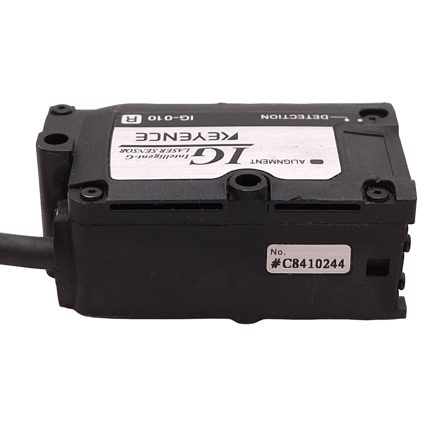 Used Keyence IG-010R Intelligent-G Laser Sensor Receiver, 660nm, 10mm Range, 10-30VDC