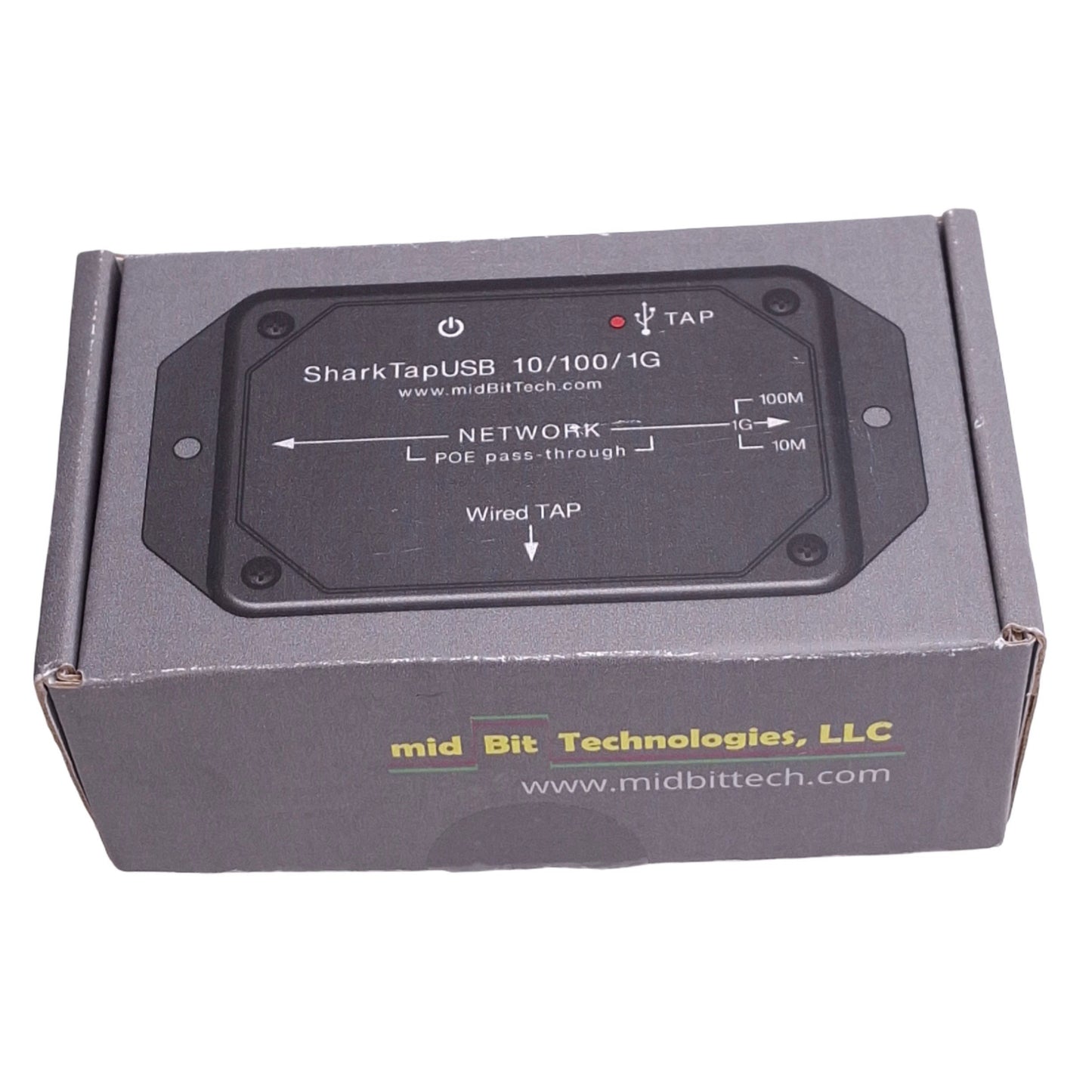 New MidBit Technologies SharkTapUSB 10/100/1G Gigabit Ethernet Tap, RJ45, USB-B