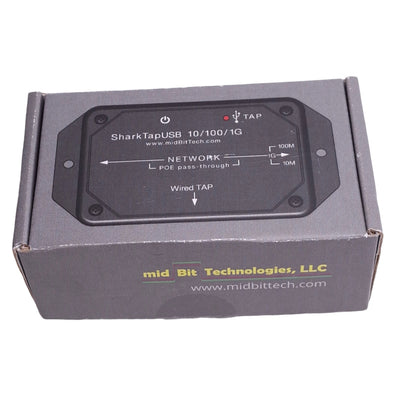 New MidBit Technologies SharkTapUSB 10/100/1G Gigabit Ethernet Tap, RJ45, USB-B