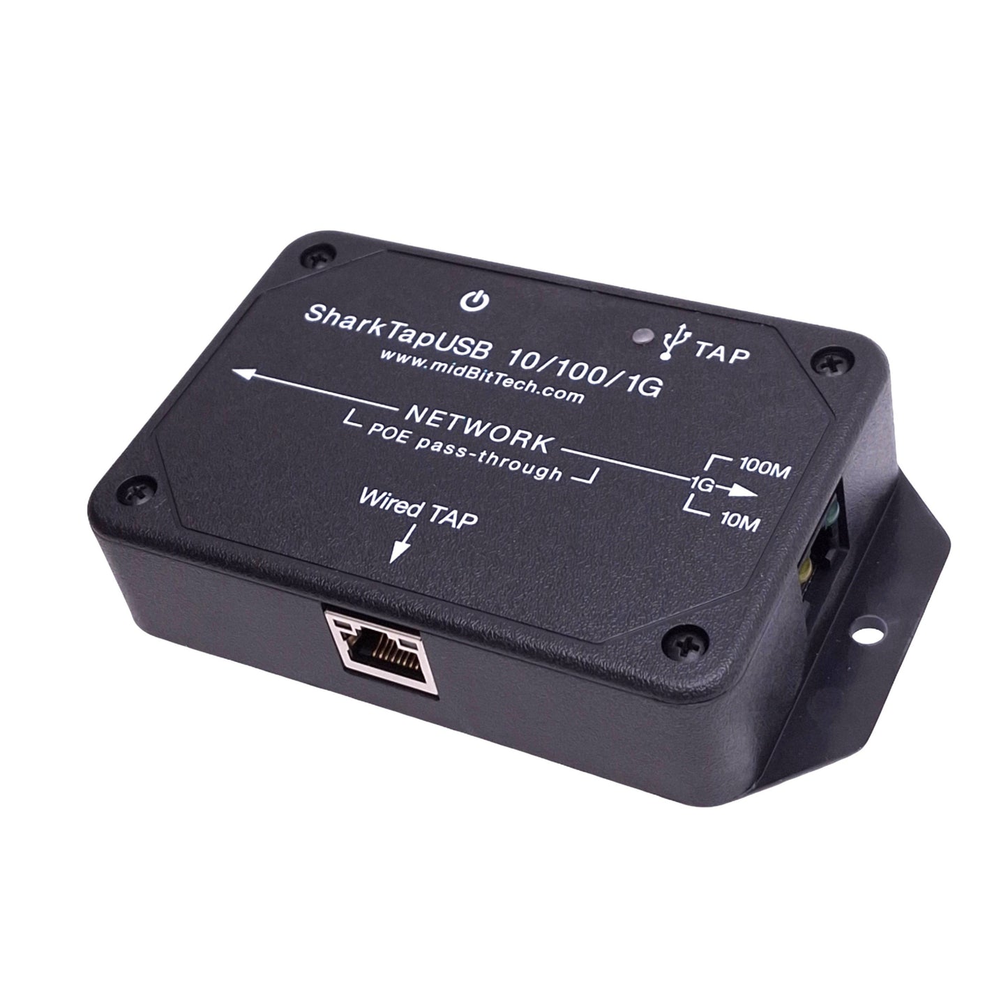 New MidBit Technologies SharkTapUSB 10/100/1G Gigabit Ethernet Tap, RJ45, USB-B