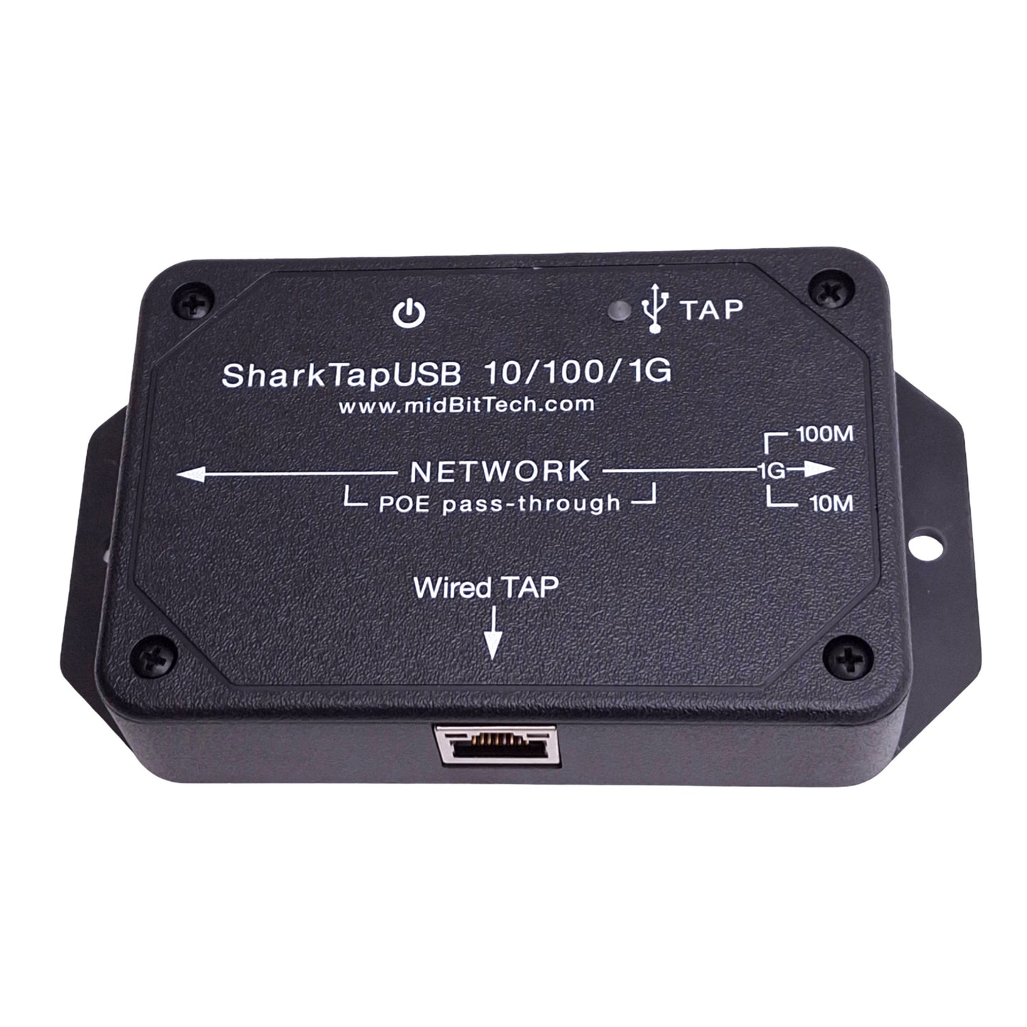 New MidBit Technologies SharkTapUSB 10/100/1G Gigabit Ethernet Tap, RJ45, USB-B